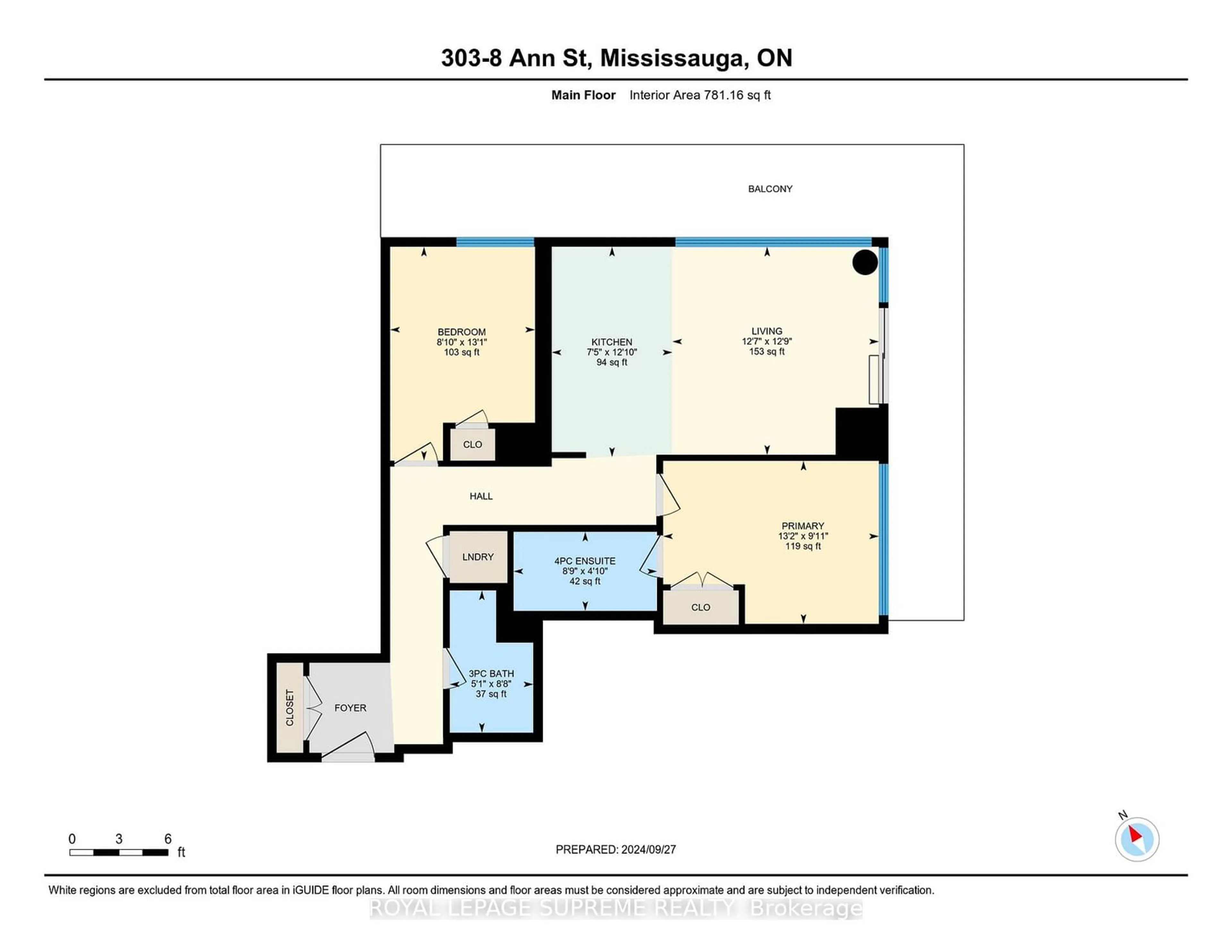 Floor plan for 8 Ann St #303, Mississauga Ontario L5G 0C1