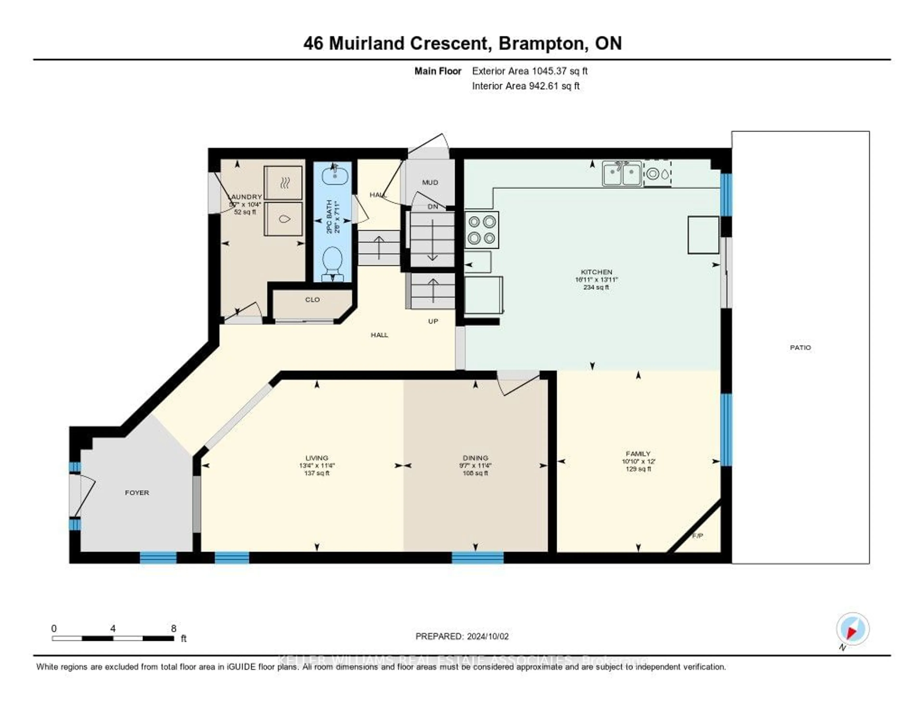 Floor plan for 46 Muirland Cres, Brampton Ontario L6X 4P4