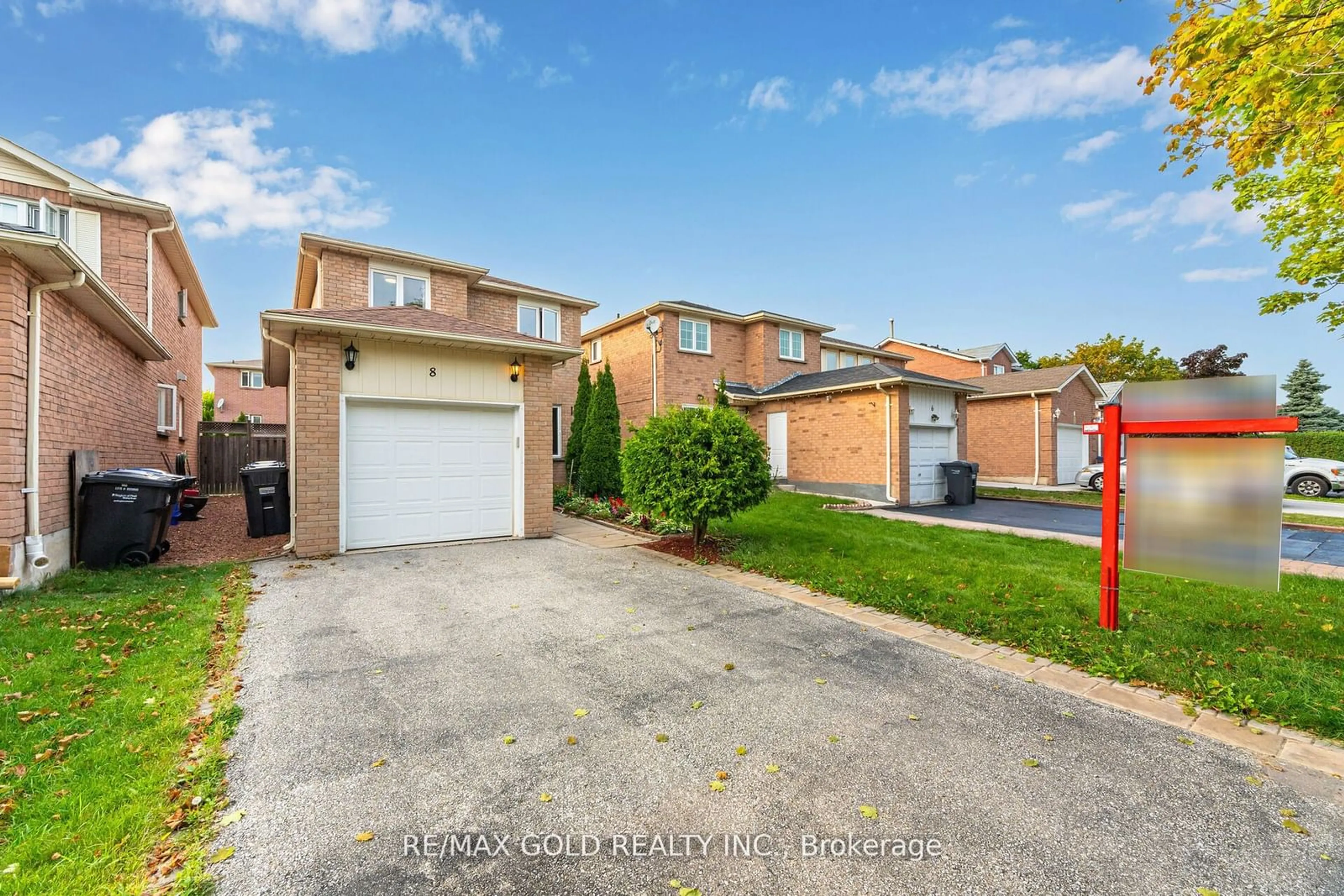 Frontside or backside of a home, the fenced backyard for 8 Murdoch Dr, Brampton Ontario L6X 3Y2