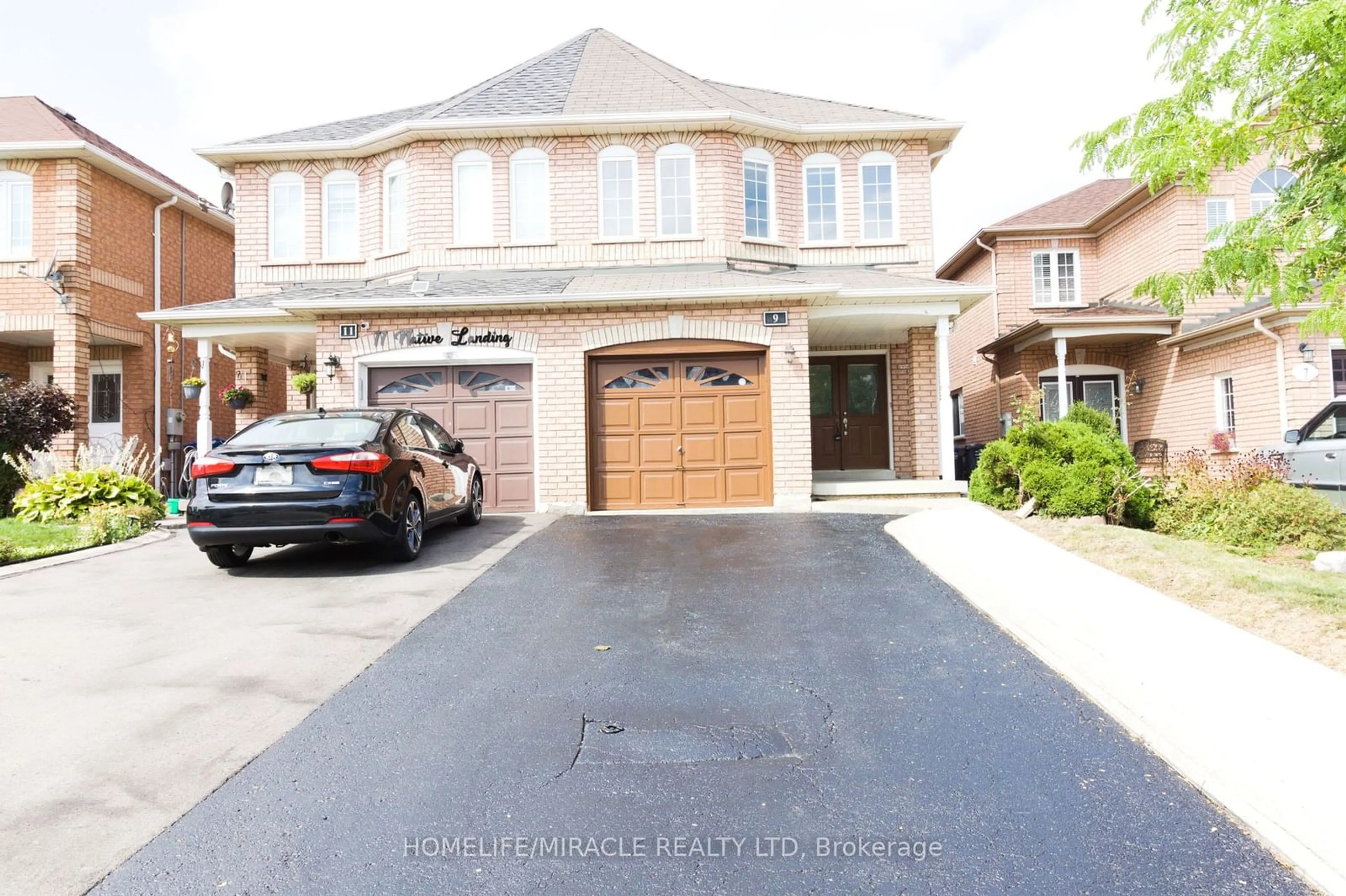 Frontside or backside of a home, the street view for 9 Native Landing, Brampton Ontario L6X 5A9