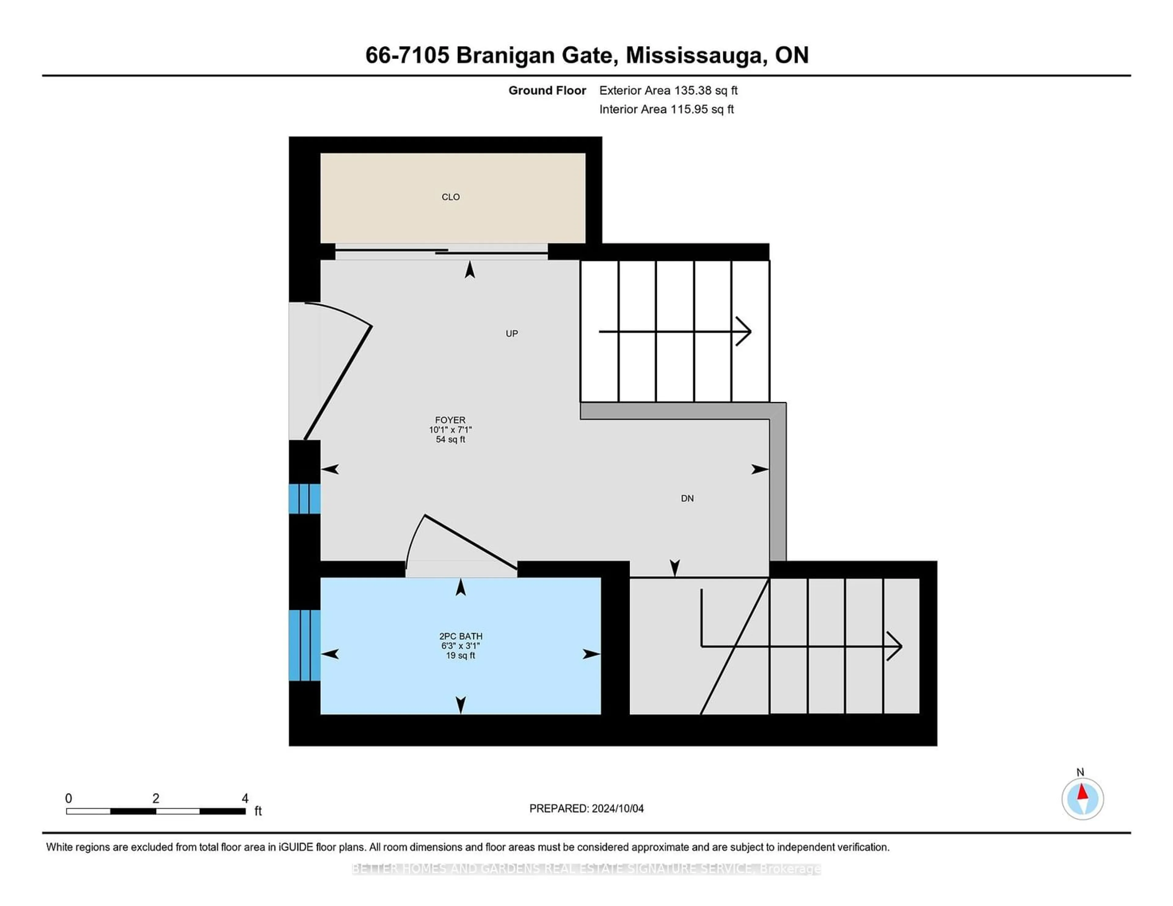 Floor plan for 7105 Branigan Gate #66, Mississauga Ontario L5N 7S2