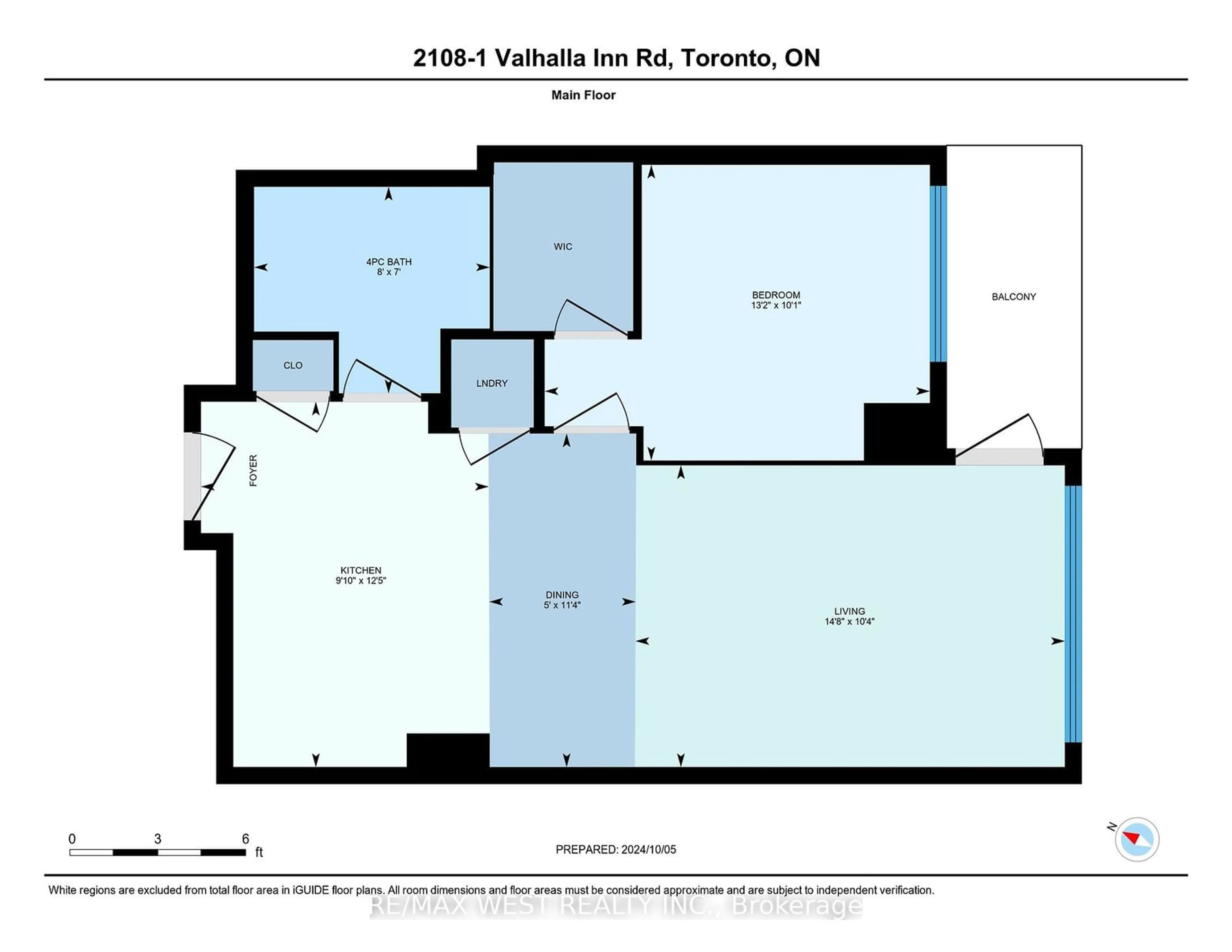 Floor plan for 1 Valhalla Inn Rd #2108, Toronto Ontario M9B 1S9