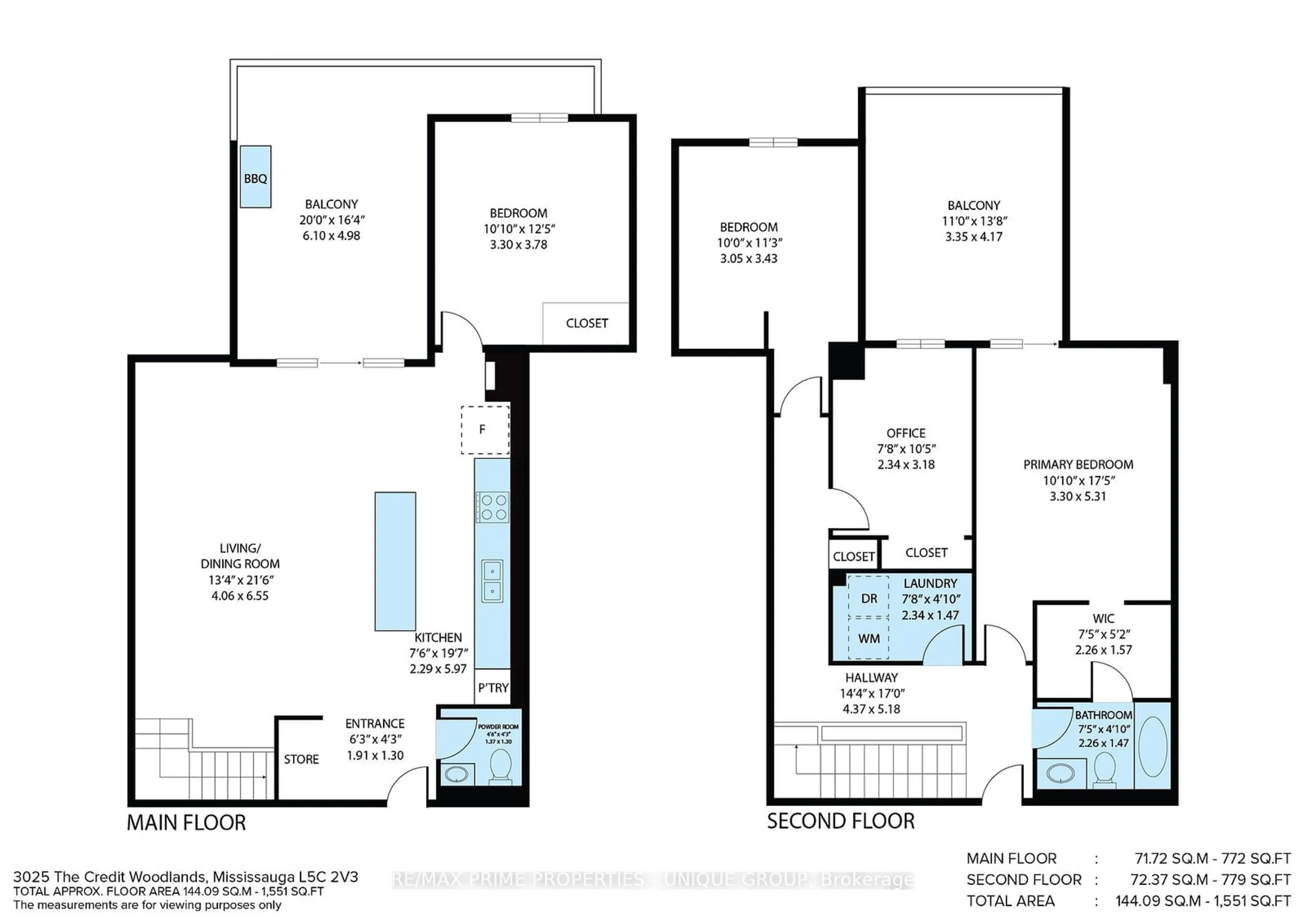 Floor plan for 3025 The Credit Woodlands Dr #237, Mississauga Ontario L5C 2V3