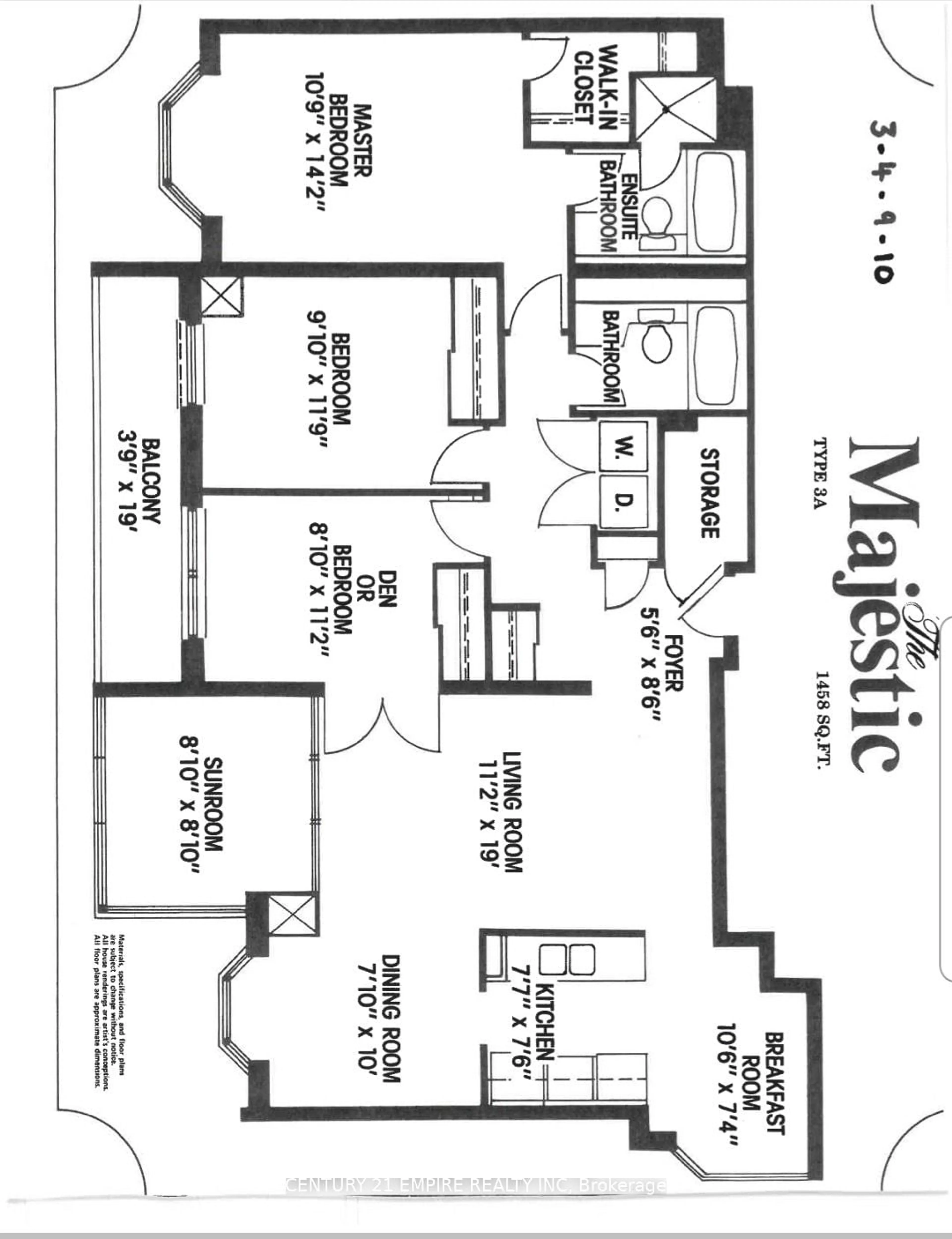 Floor plan for 5 Lisa St #1203, Brampton Ontario L6T 4T4