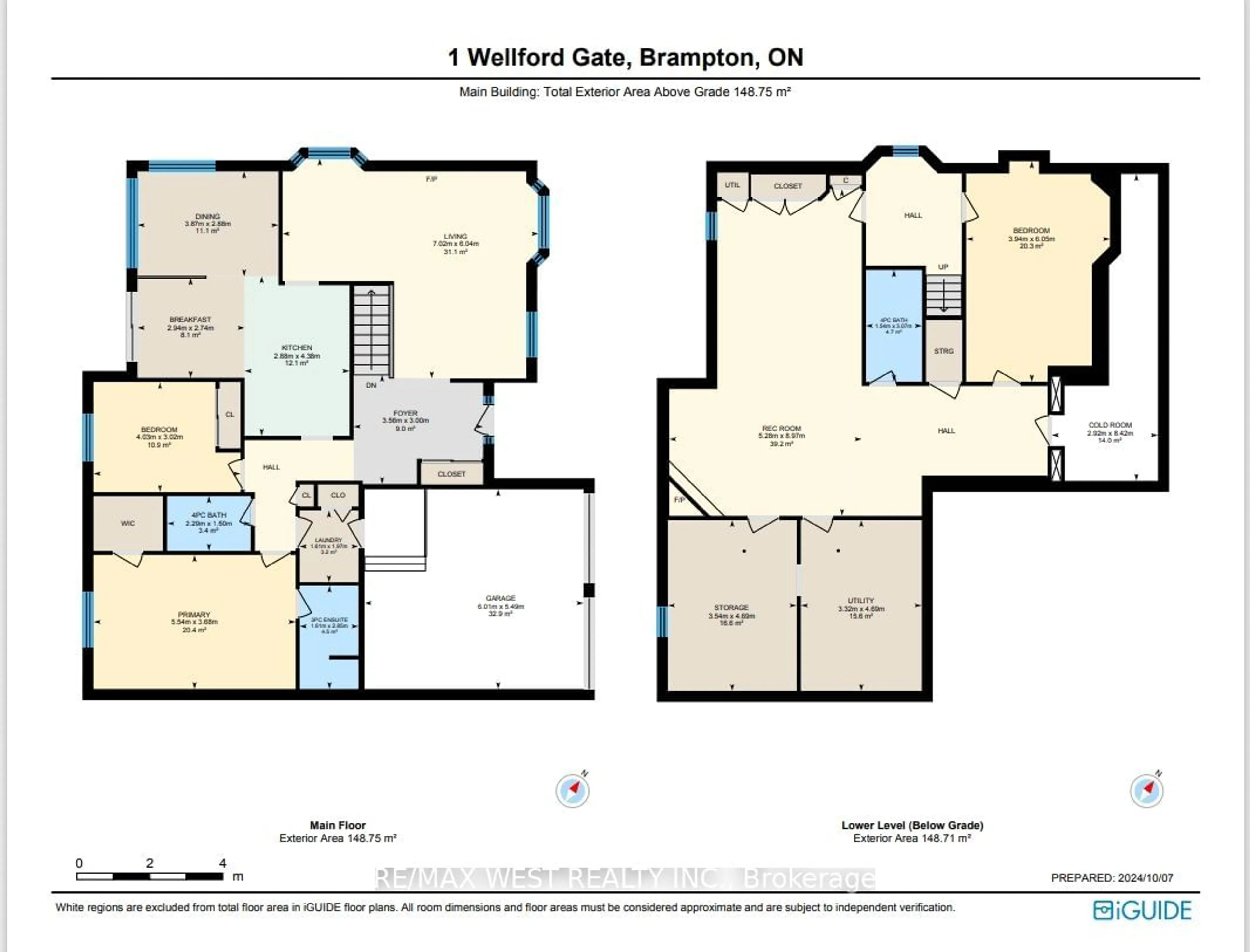 Floor plan for 1 Wellford Gate, Brampton Ontario L6R 1W5