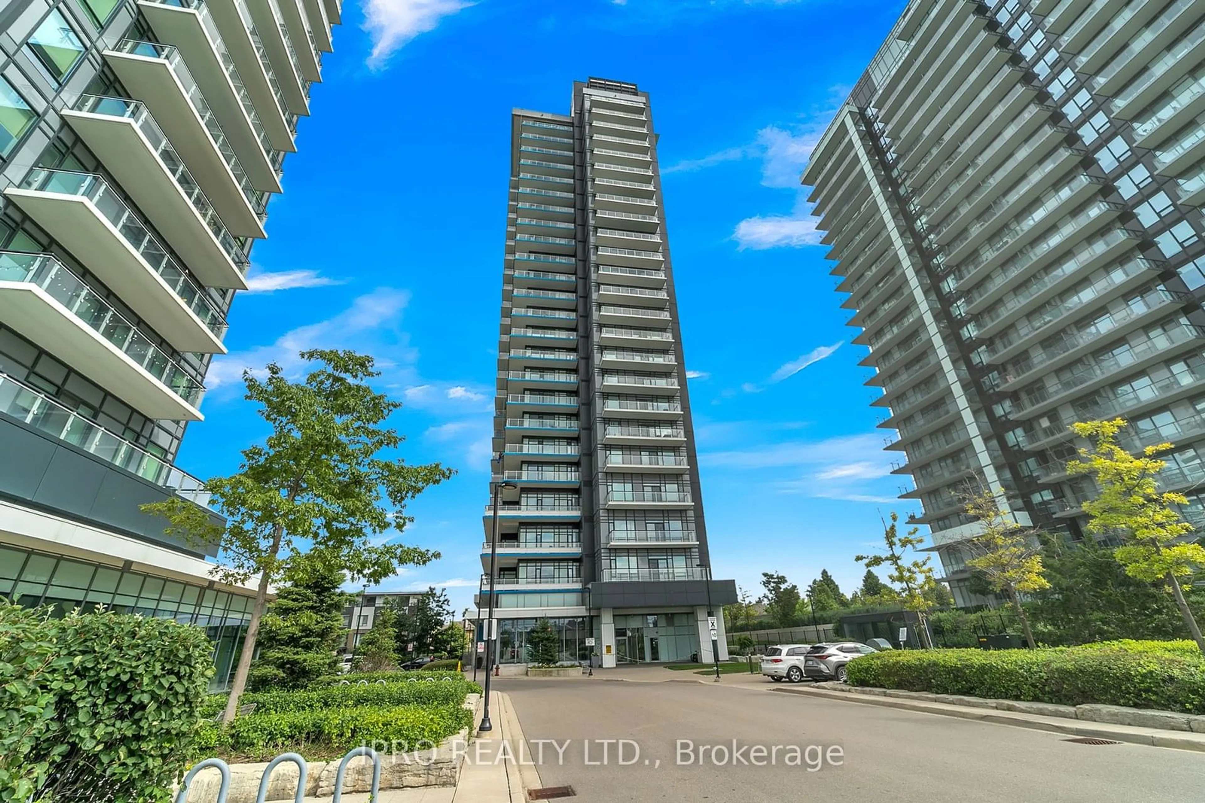 A pic from exterior of the house or condo, the street view for 2560 Eglinton Ave #801, Mississauga Ontario L5M 0Y3