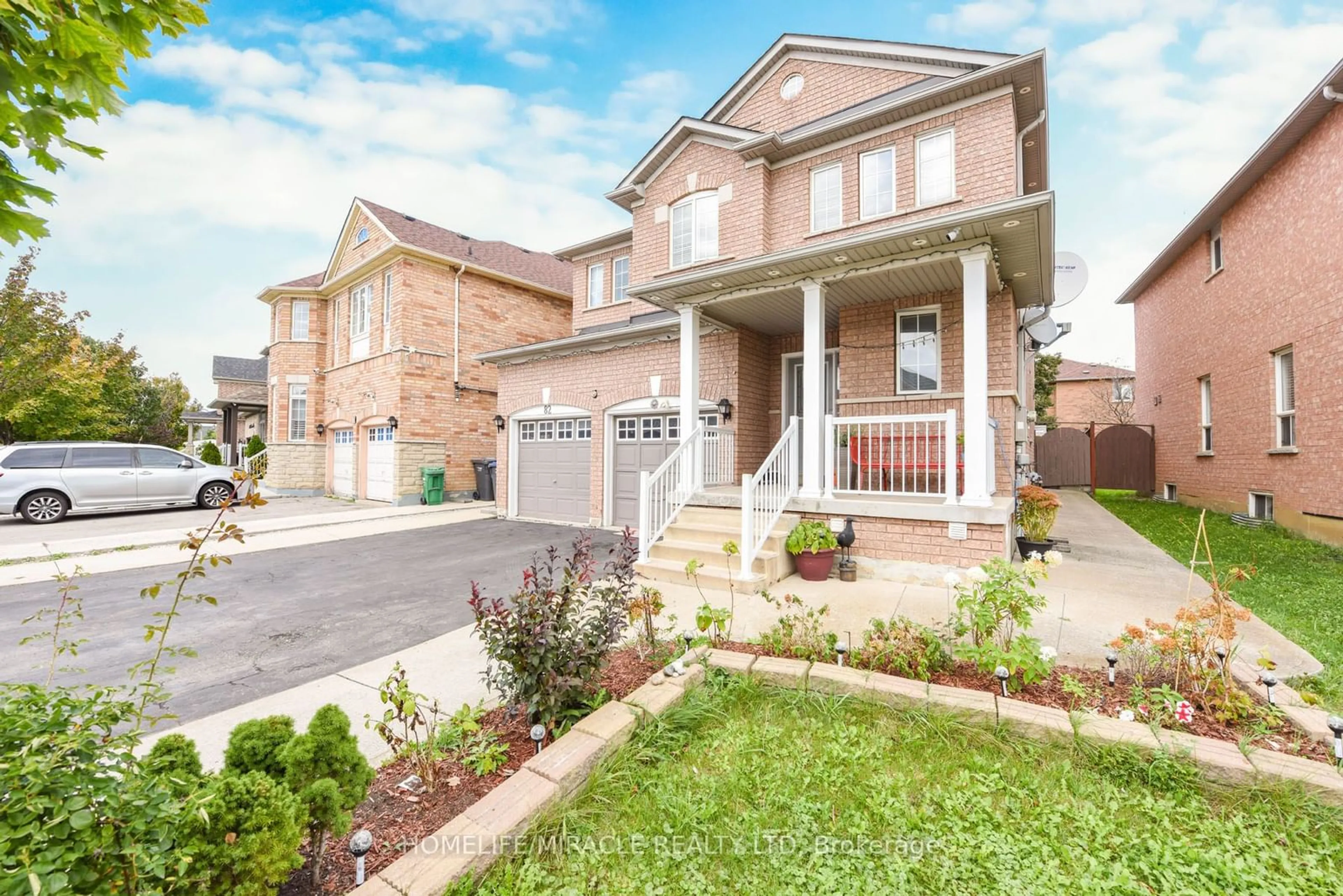 Home with brick exterior material for 82 Via Romano Way, Brampton Ontario L6P 1K2