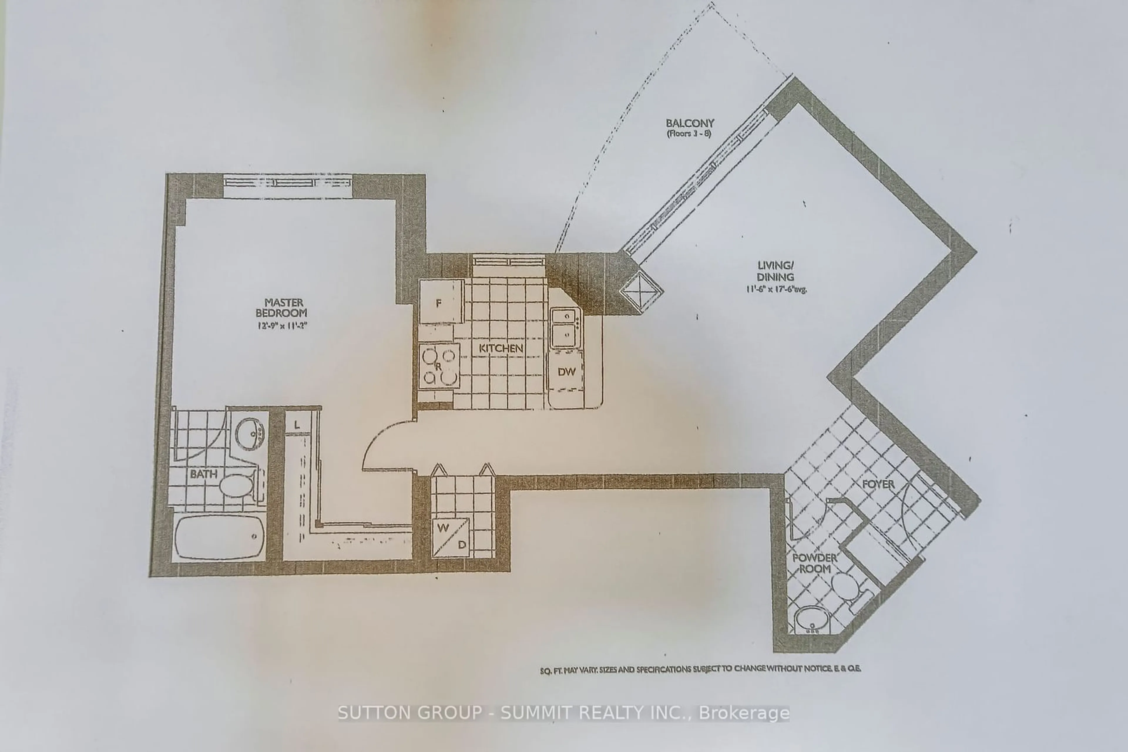 Floor plan for 4640 Kimbermount Ave #309, Mississauga Ontario L5M 5W6