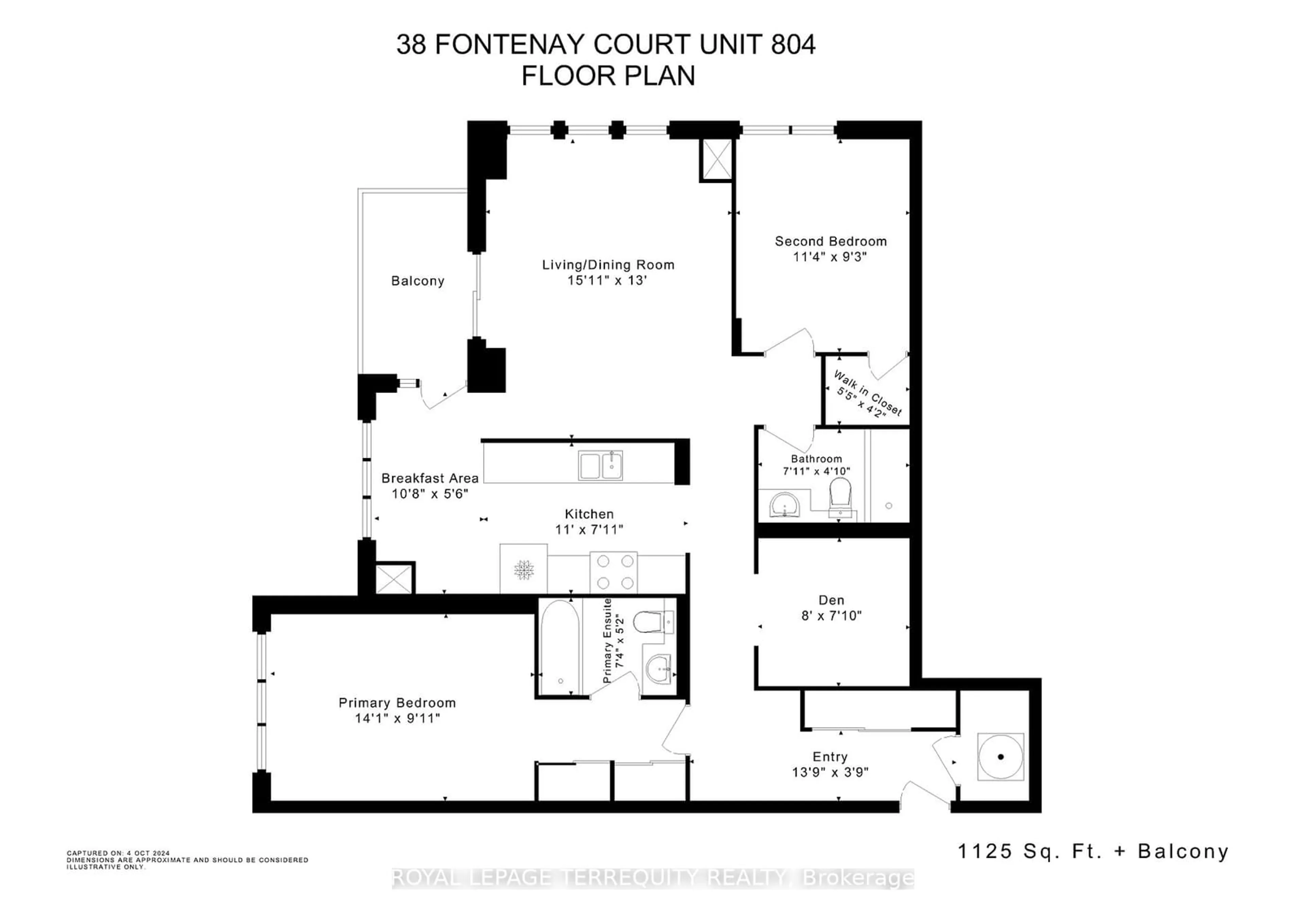 Floor plan for 38 Fontenay Crt #804, Toronto Ontario M9A 5H5