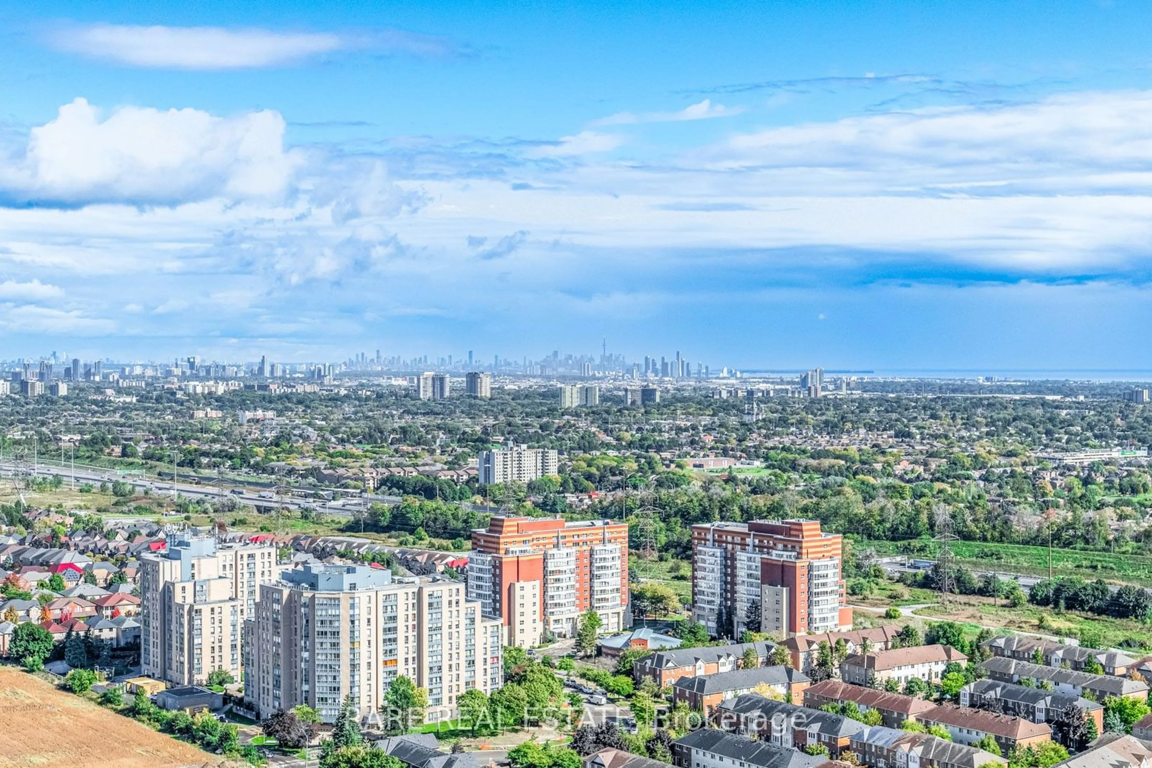 A pic from outside/outdoor area/front of a property/back of a property/a pic from drone, city buildings view from balcony for 25 Kingsbridge Garden Circ #TPH6, Mississauga Ontario L5R 4B1