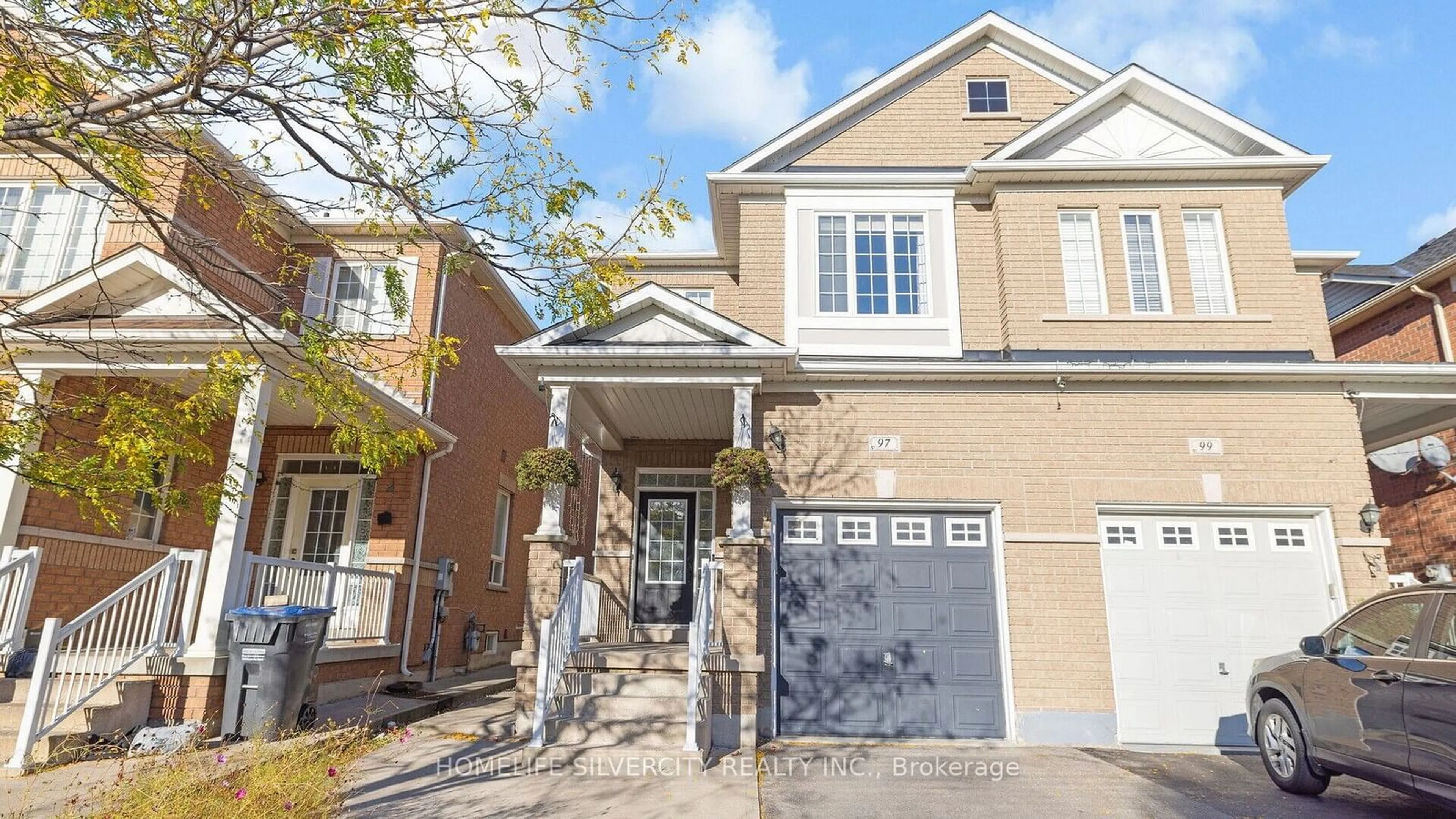 A pic from exterior of the house or condo, the street view for 97 Seahorse Ave, Brampton Ontario L6V 4N5