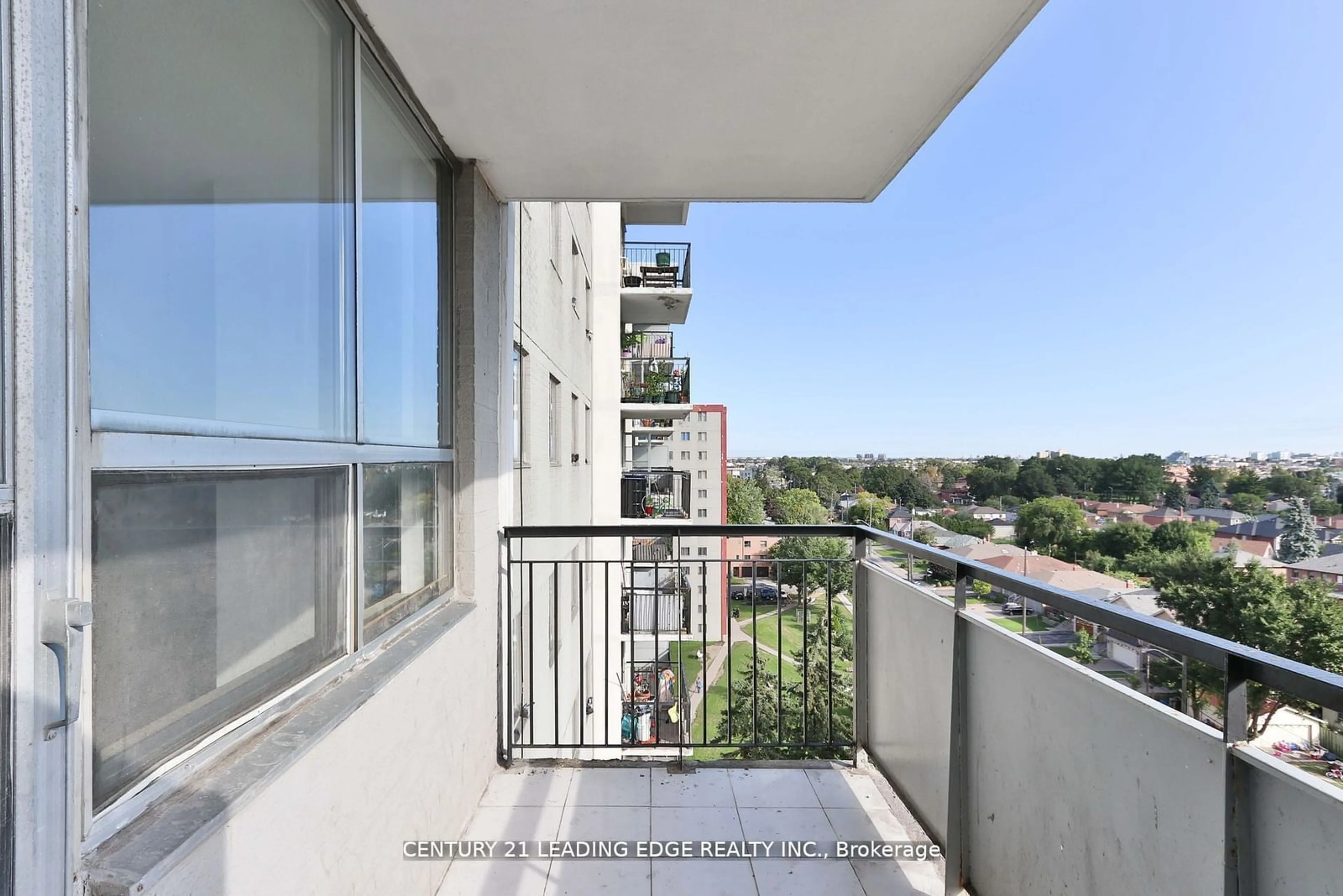 Balcony in the apartment, the street view for 940 Caledonia Rd #1003, Toronto Ontario M6B 3Y4