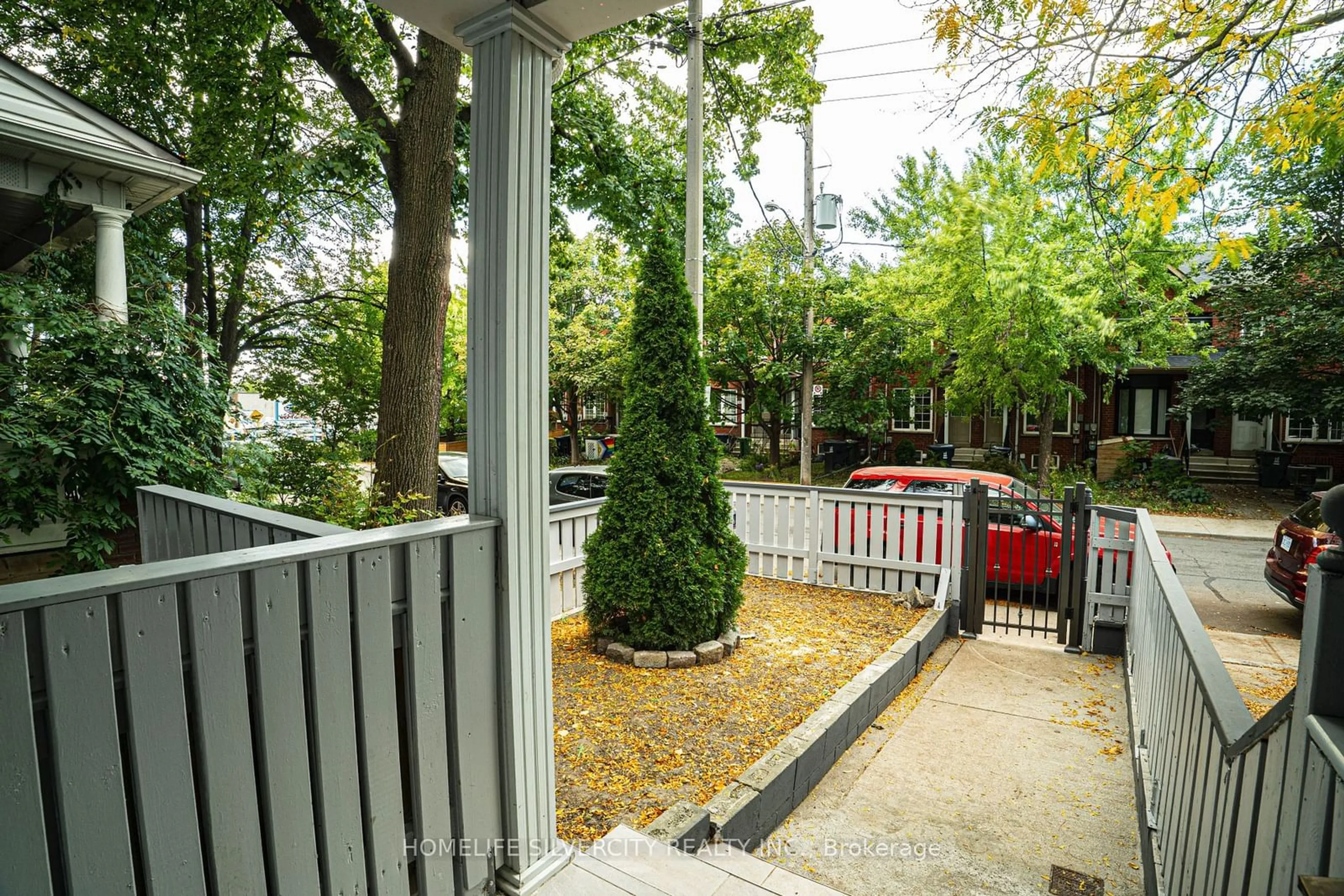 Patio, the fenced backyard for 47 Osler St, Toronto Ontario M6P 4A1