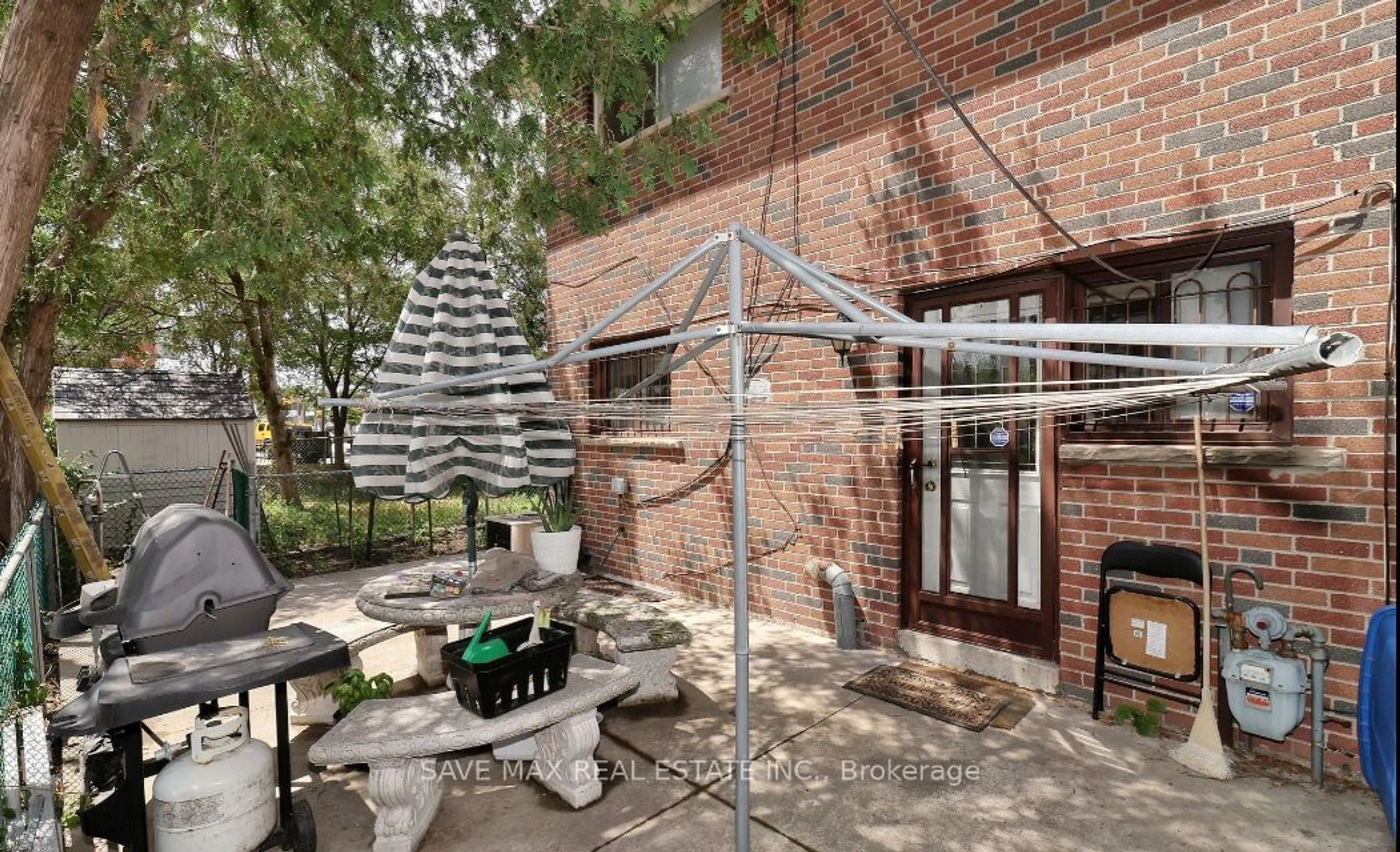 Patio, the fenced backyard for 116 Elnathan Cres, Toronto Ontario M9L 2G3