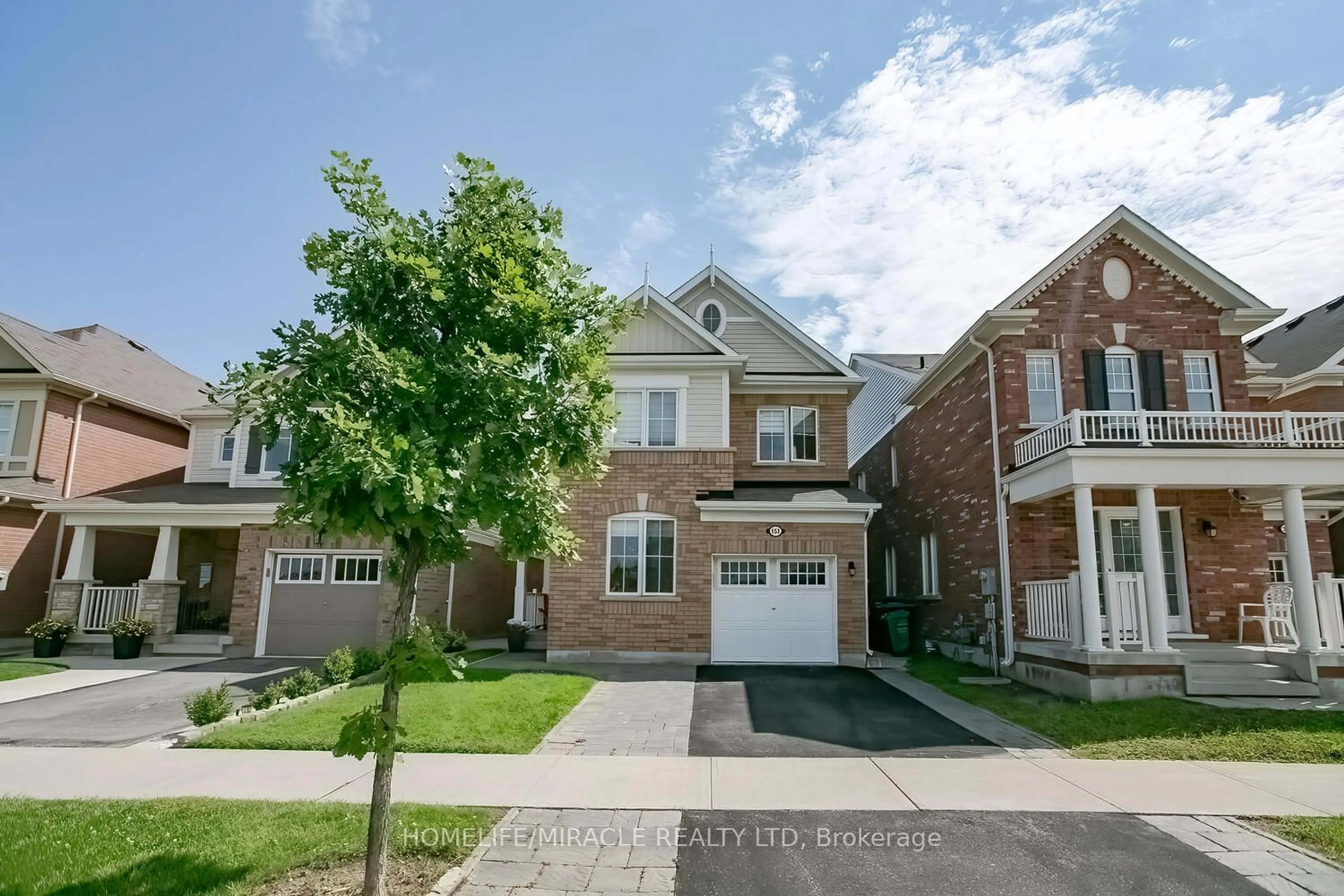 A pic from exterior of the house or condo, the street view for 151 Robert Parkinson Dr, Brampton Ontario L7A 4H4