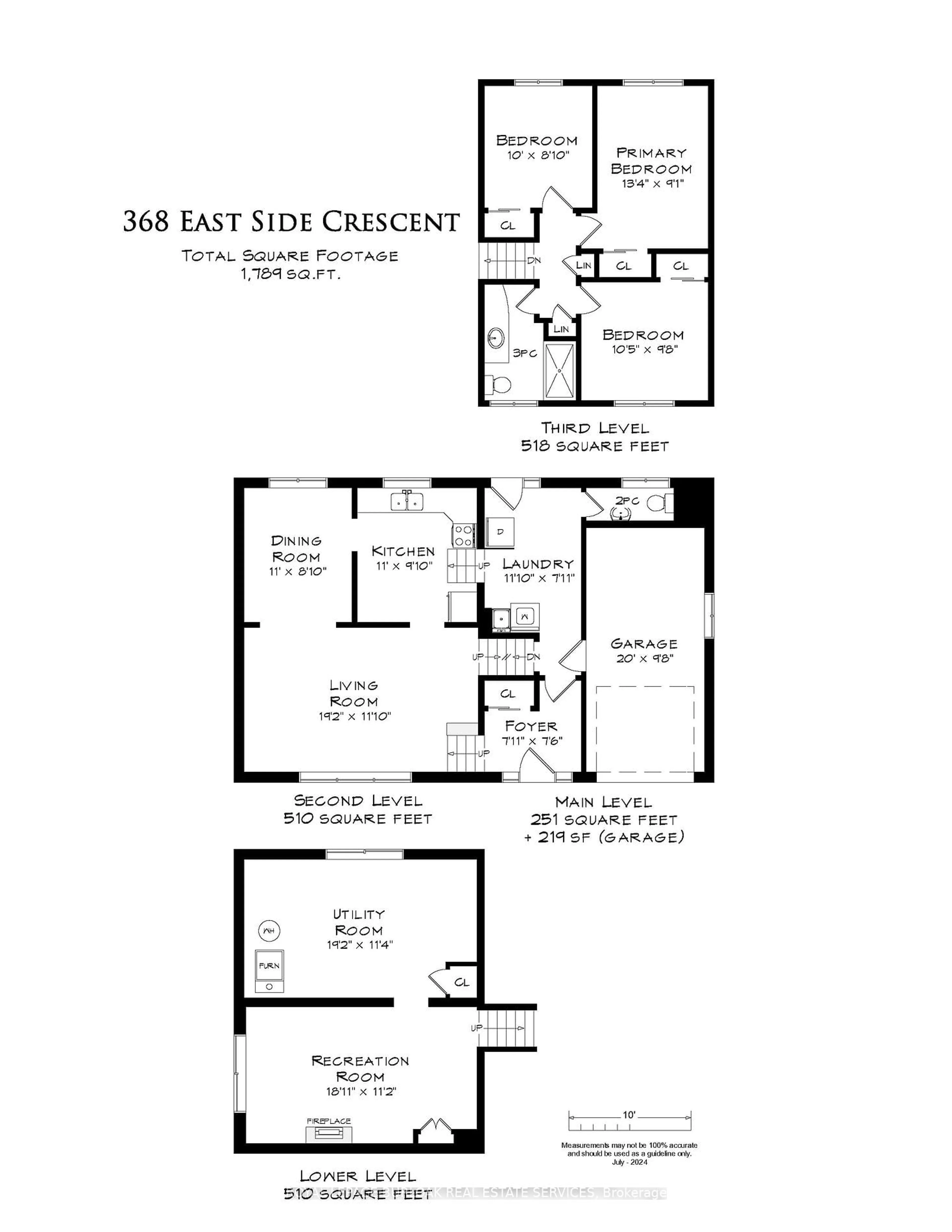 Floor plan for 368 East Side Cres, Burlington Ontario L7R 3G9