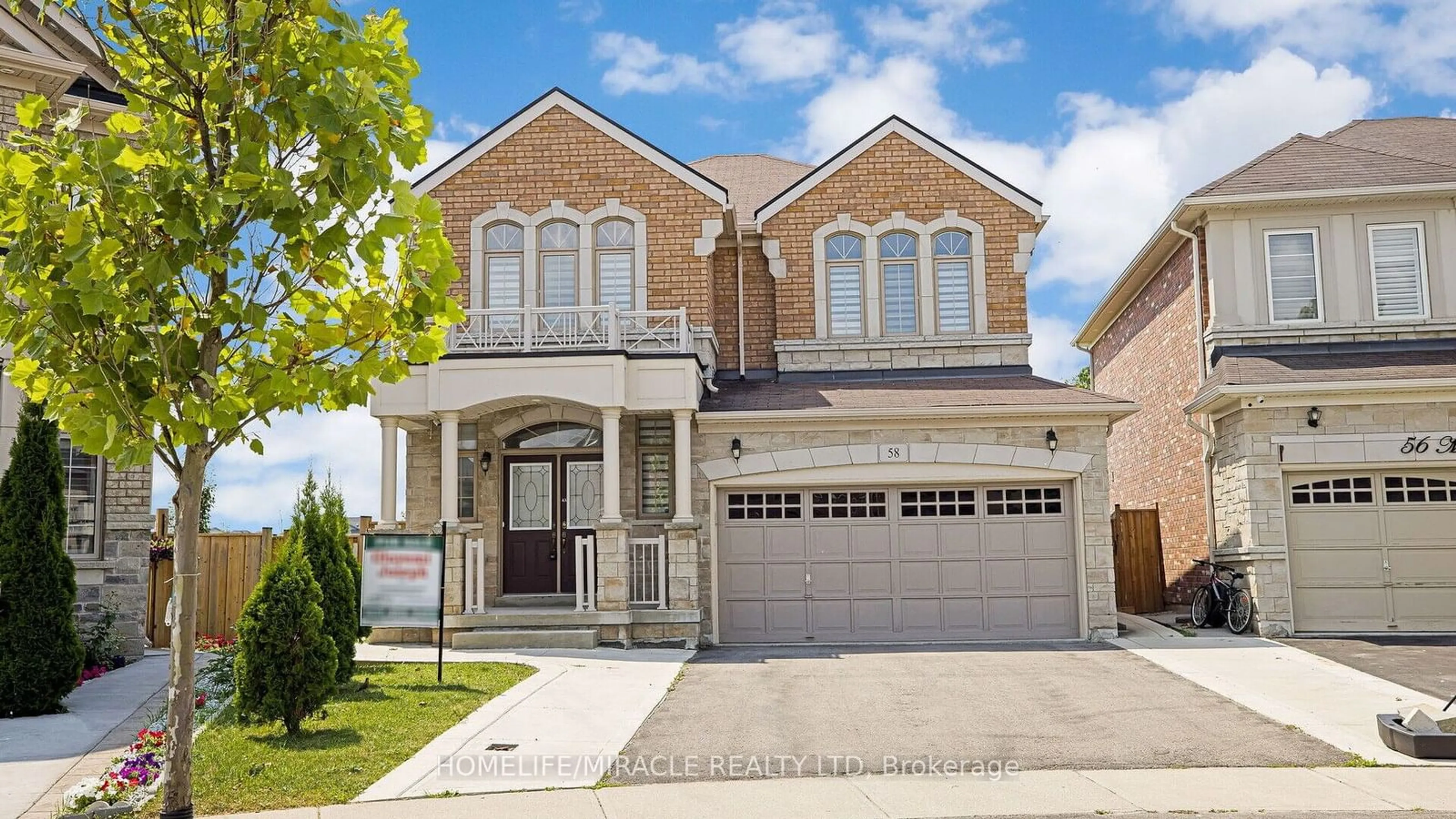 Home with brick exterior material for 58 Masken Circ, Brampton Ontario L7A 4K3