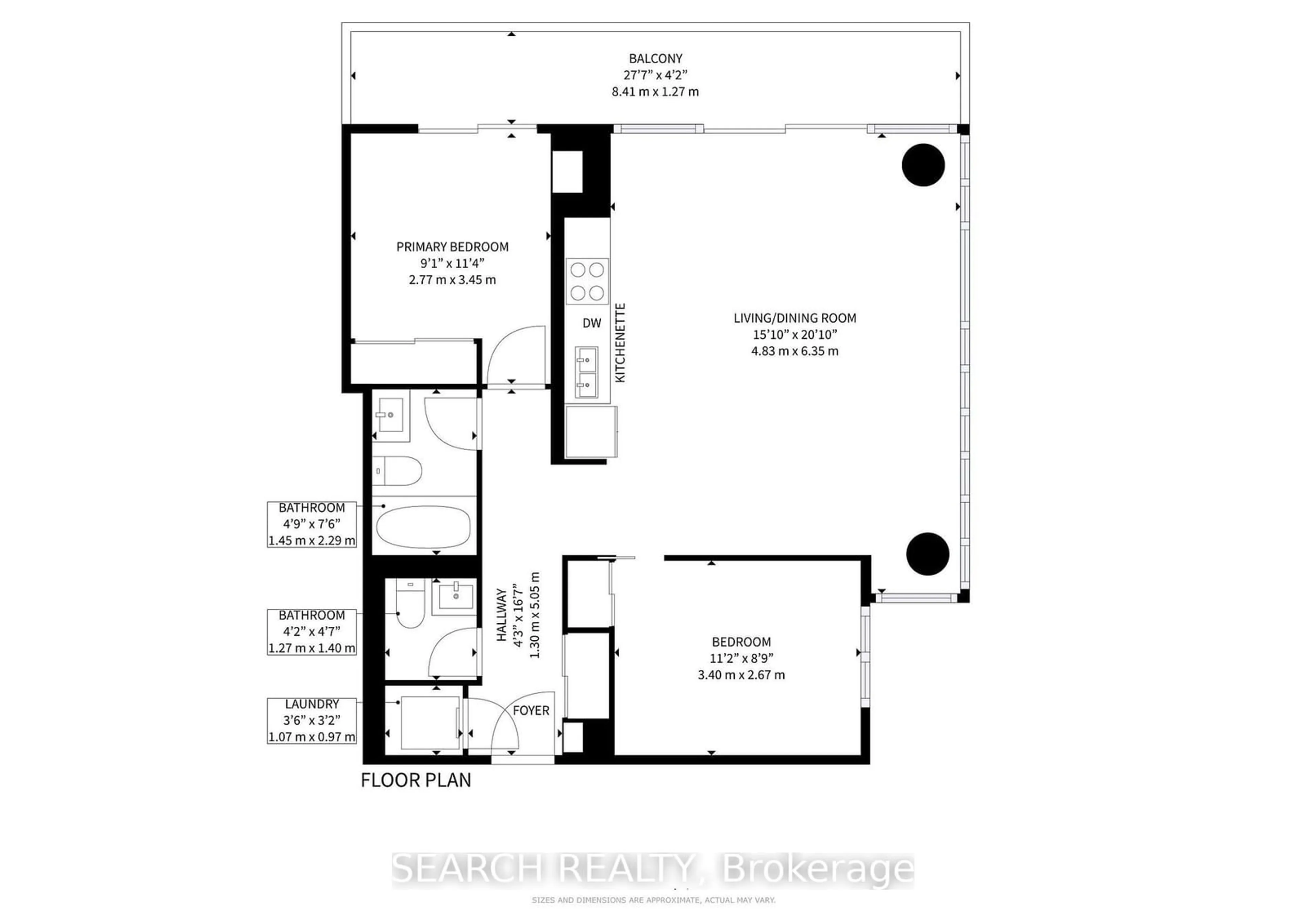 Floor plan for 103 The Queensway Ave #913, Toronto Ontario M6S 5B3