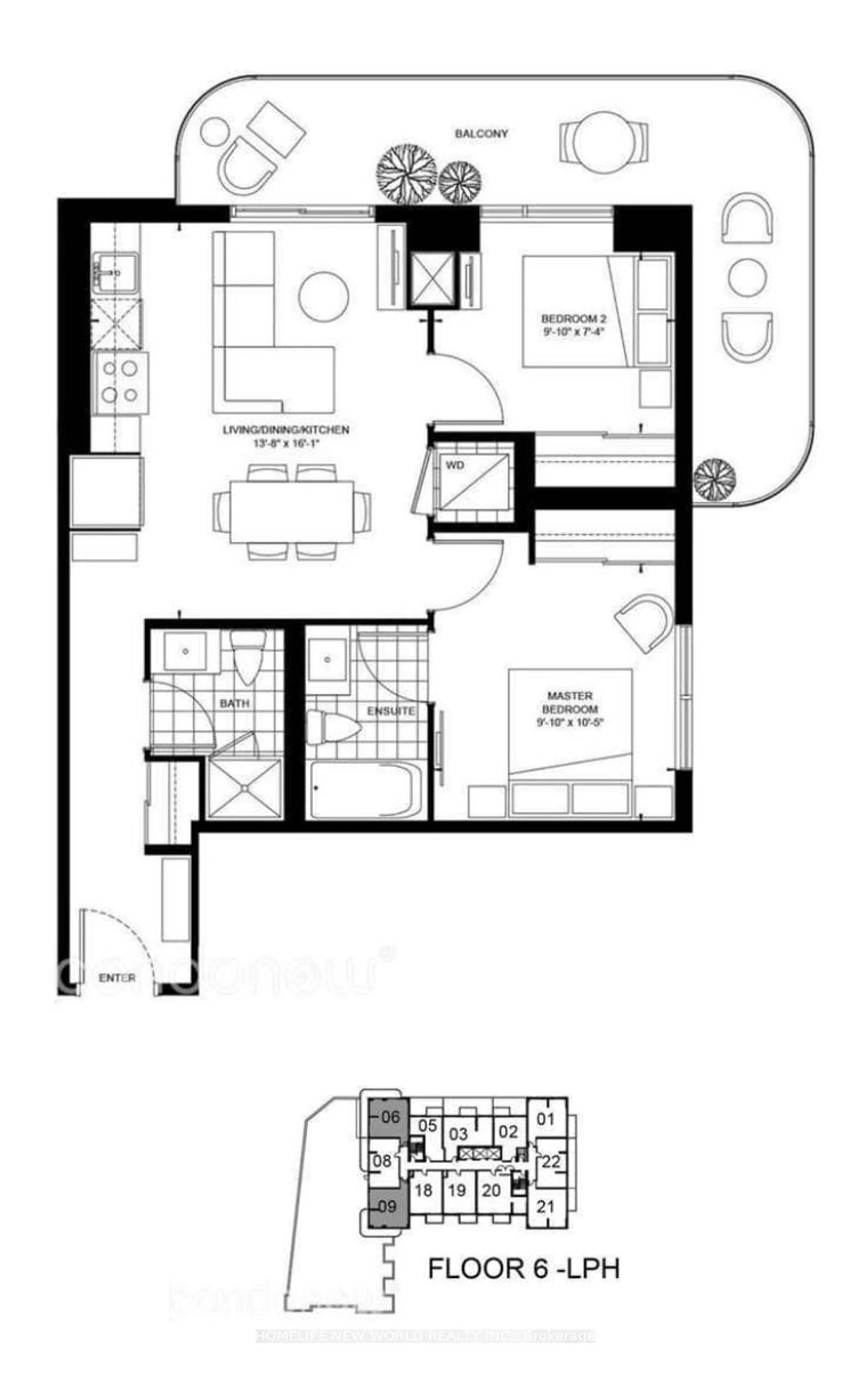 Floor plan for 8 Nahani Way #1009, Mississauga Ontario L4Z 0C6