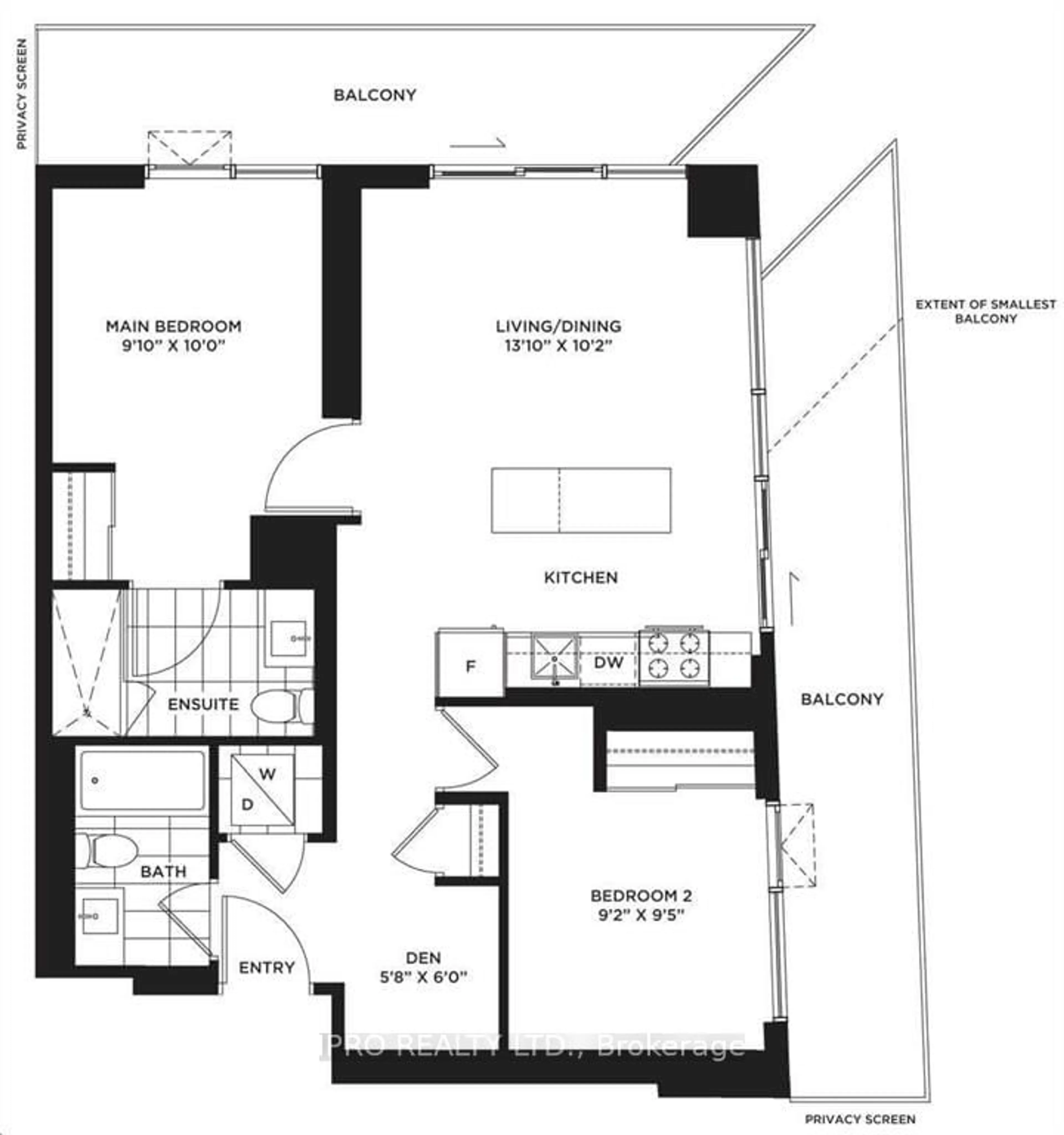 Floor plan for 4065 Confederation Pkwy #1603, Mississauga Ontario L5B 0L4