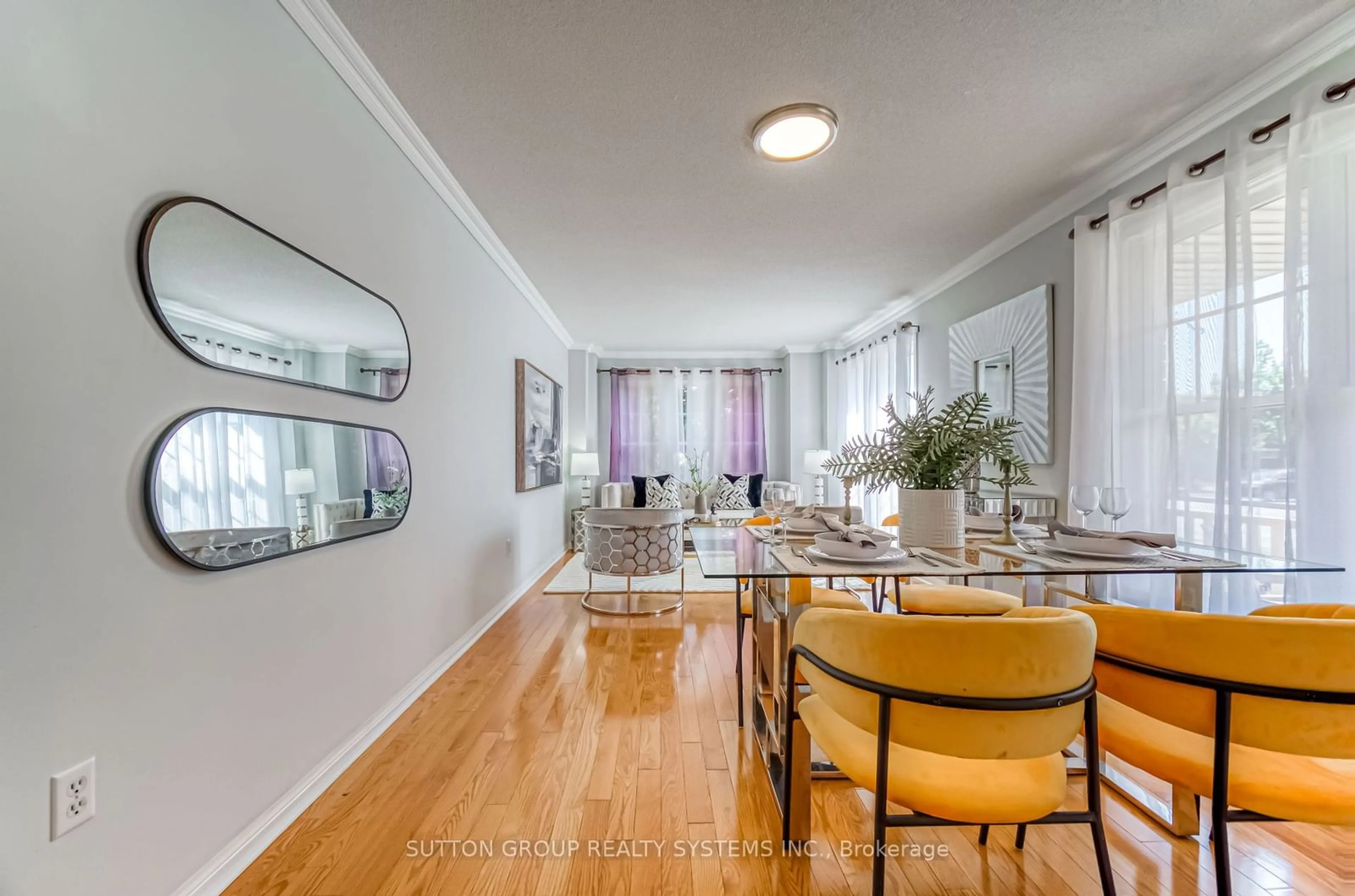 Dining room, wood floors, the street view for 5183 Dryden Ave, Burlington Ontario L7L 6L6