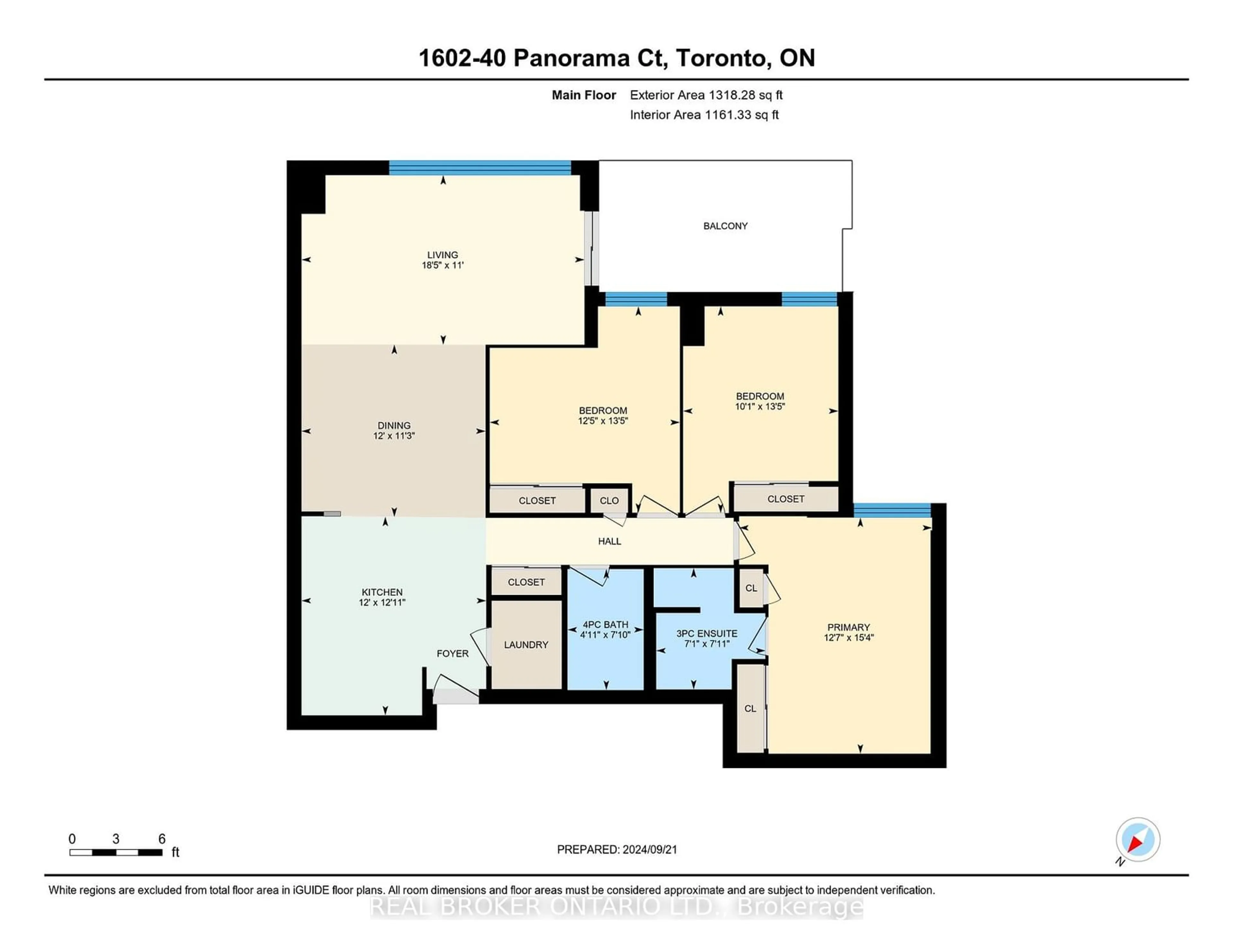 Floor plan for 40 Panorama Crt #1602, Toronto Ontario M9V 4M1