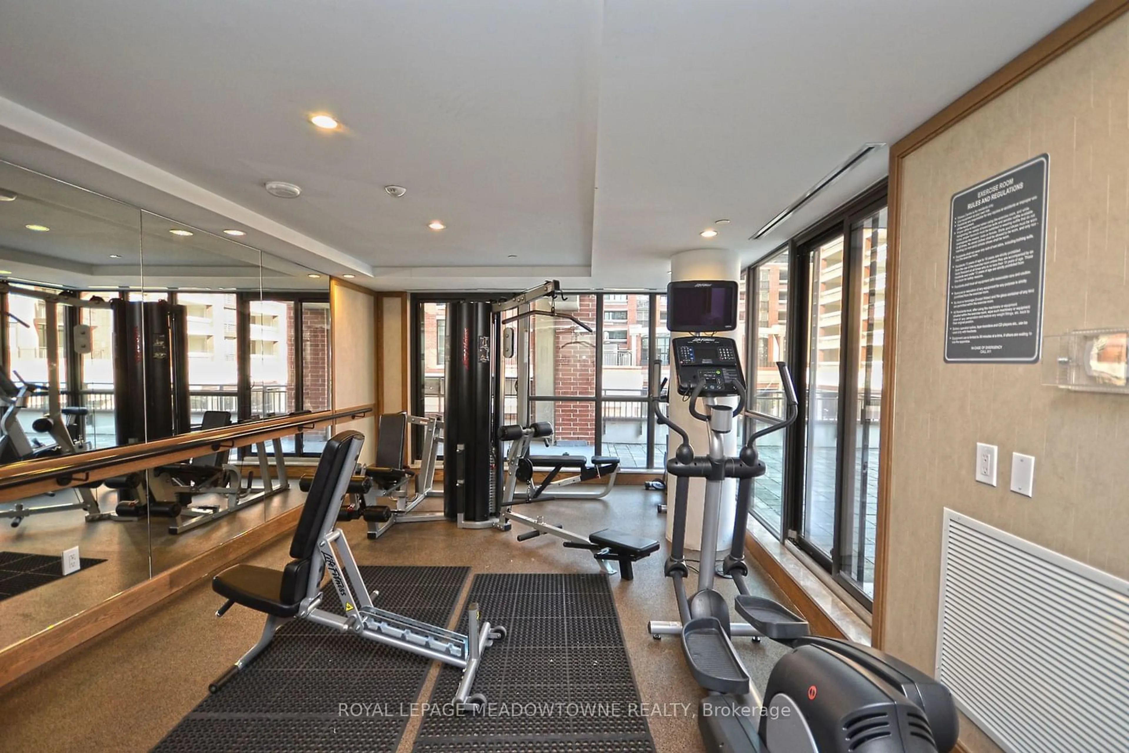 Gym or fitness room, wood floors for 830 Lawrence Ave #825, Toronto Ontario M6A 1C3