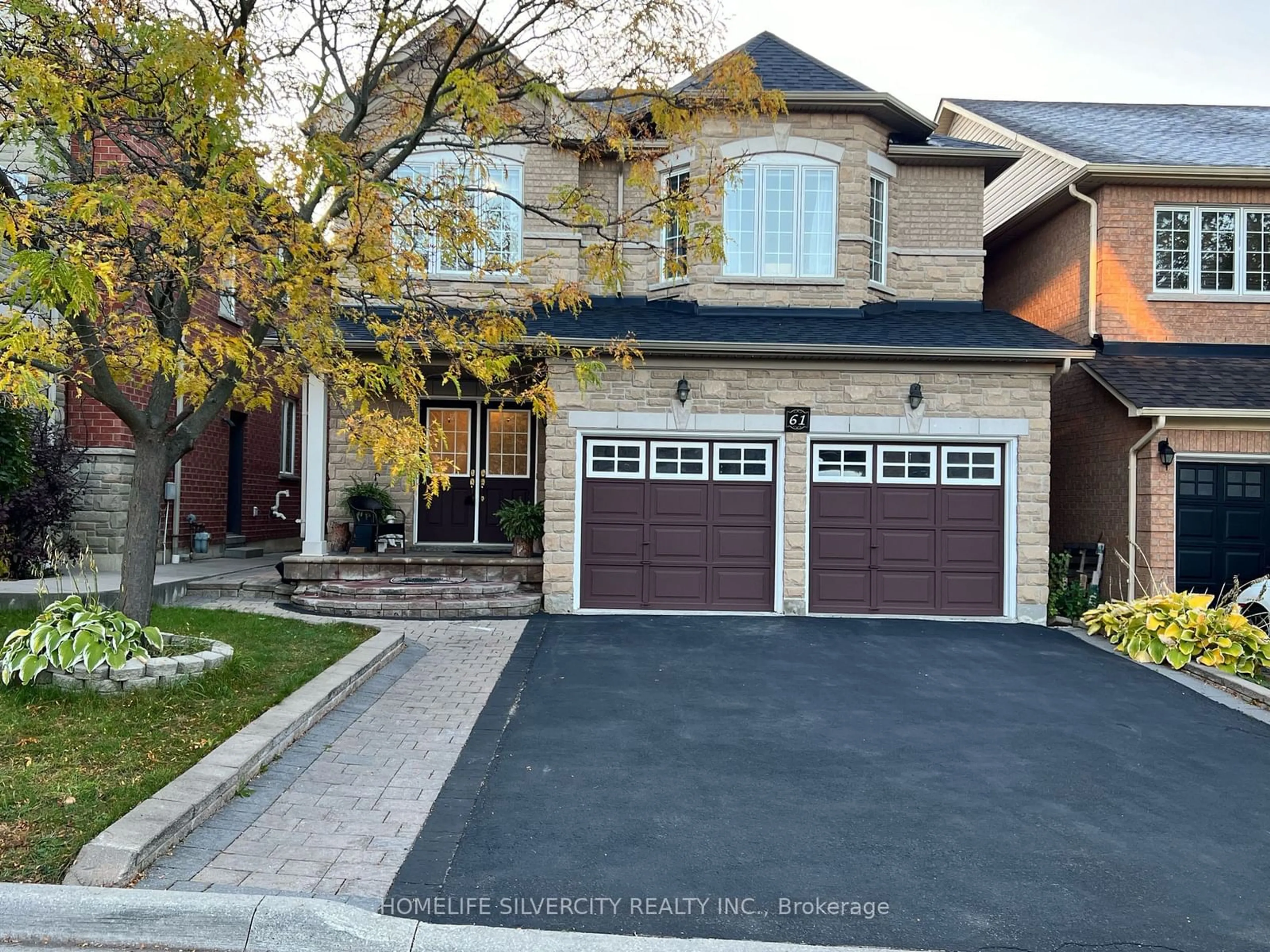 Home with brick exterior material for 61 Oblate Cres, Brampton Ontario L6Y 0L4