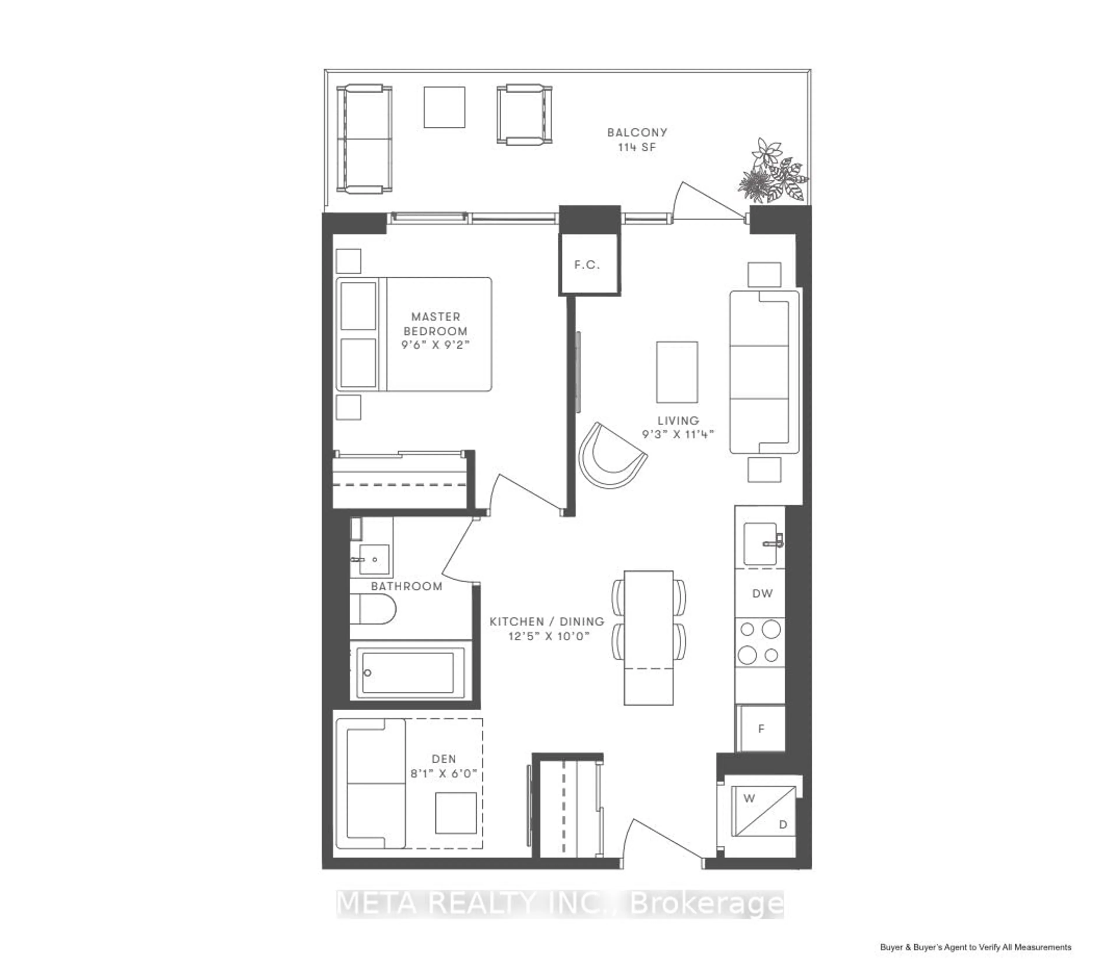 Floor plan for 215 Lakeshore Rd #208, Mississauga Ontario L5H 1G5