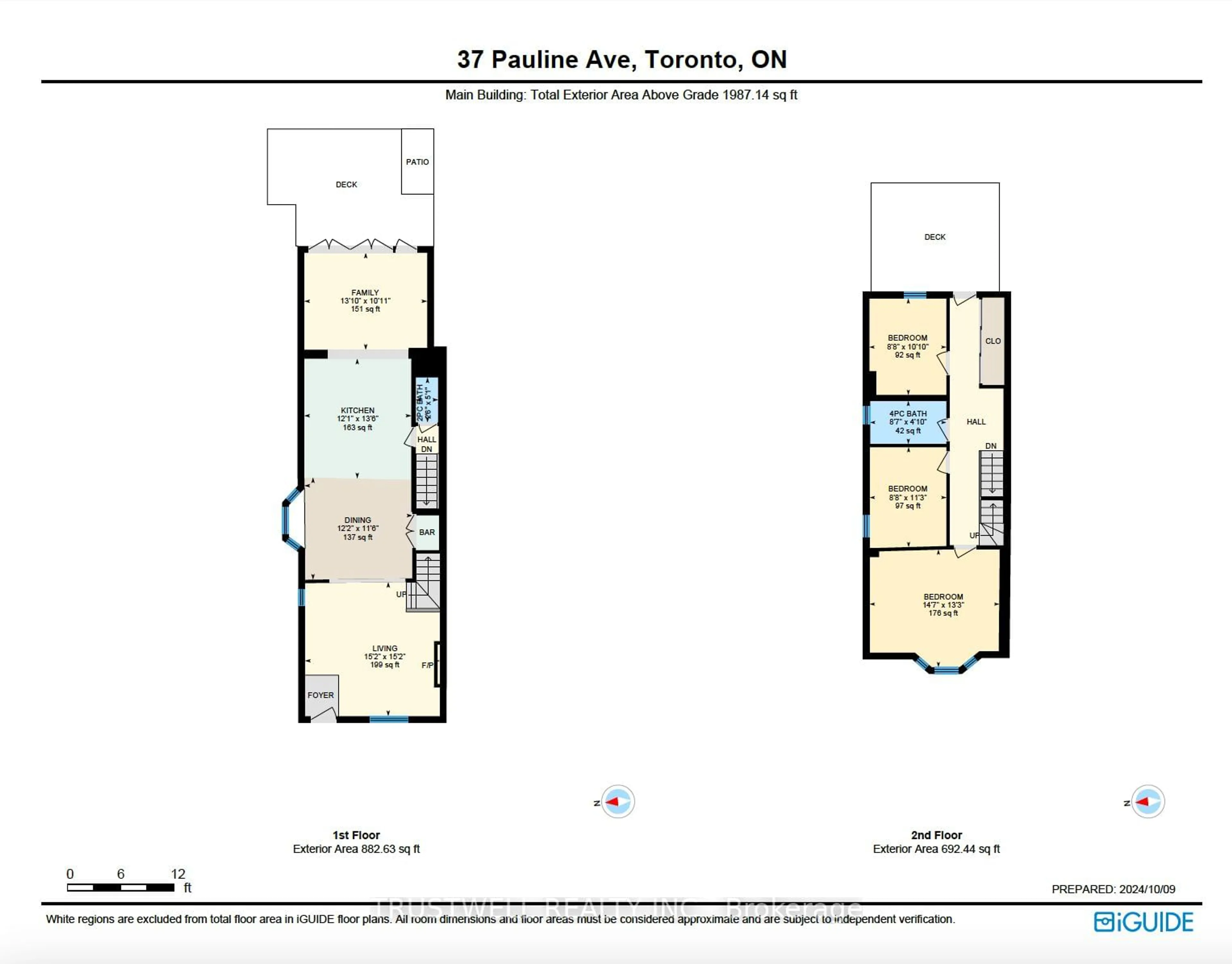 Floor plan for 37 Pauline Ave, Toronto Ontario M6H 3M7