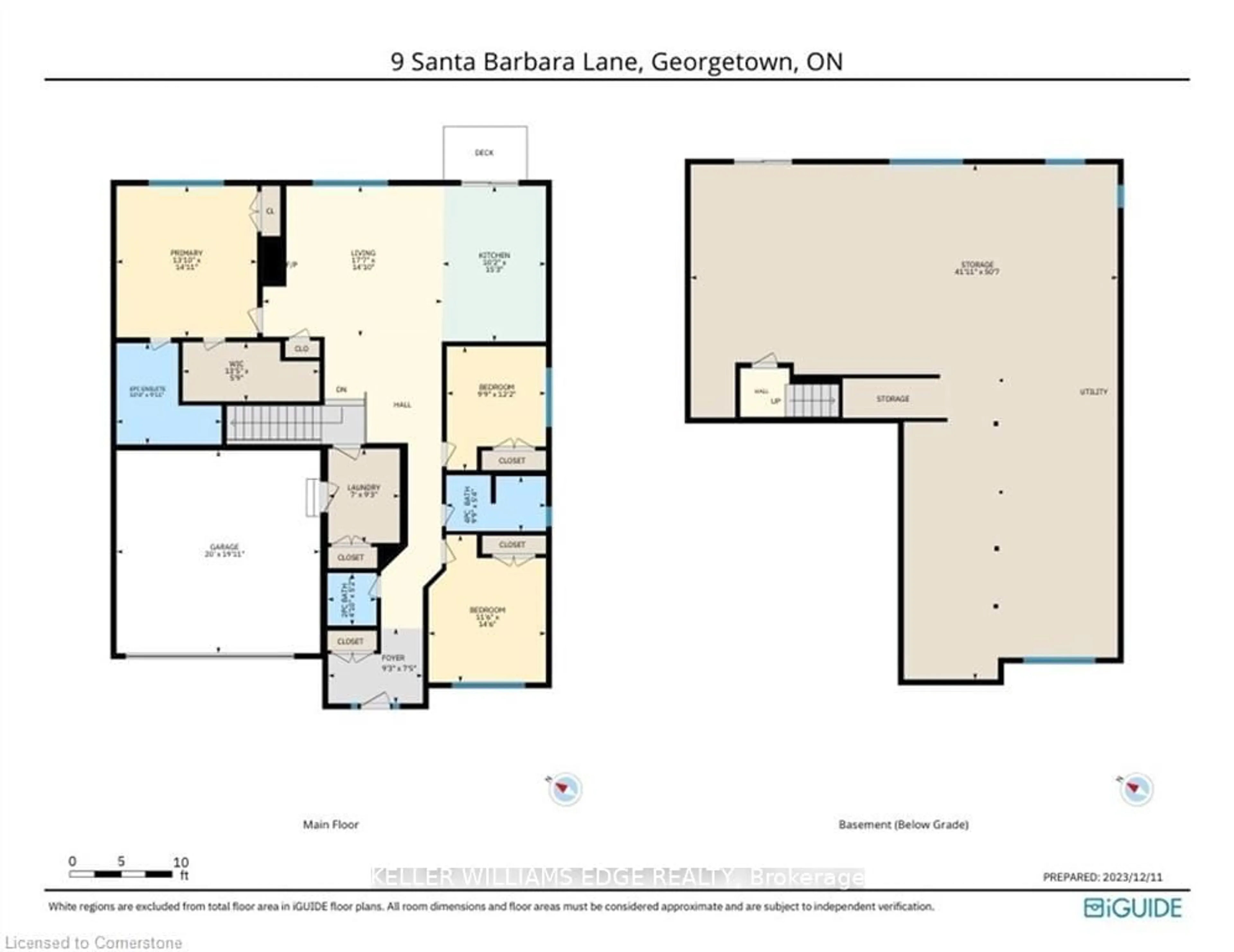 Floor plan for 9 Santa Barbara Lane, Halton Hills Ontario L7G 0P7