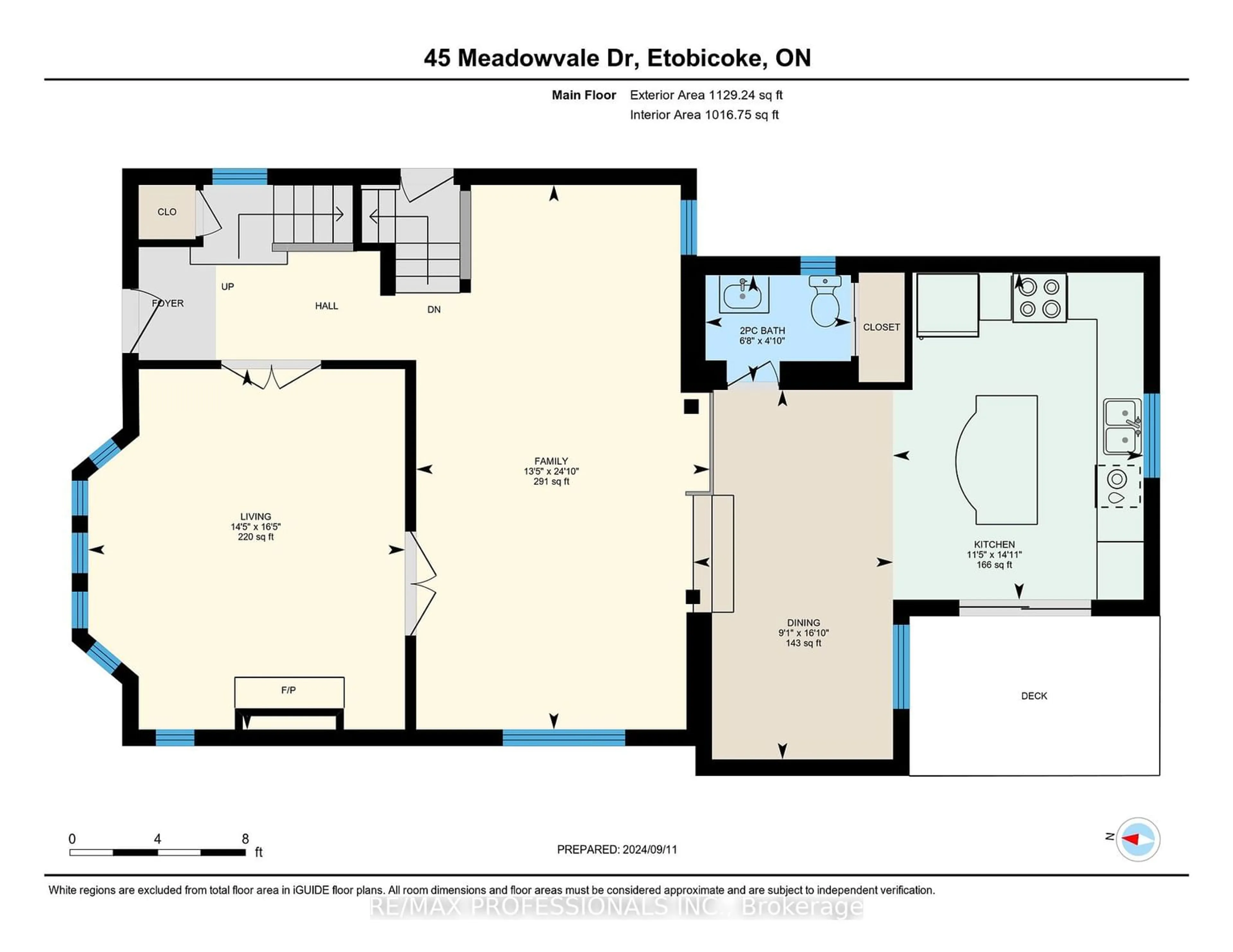 Floor plan for 45 Meadowvale Dr, Toronto Ontario M8Y 2P1