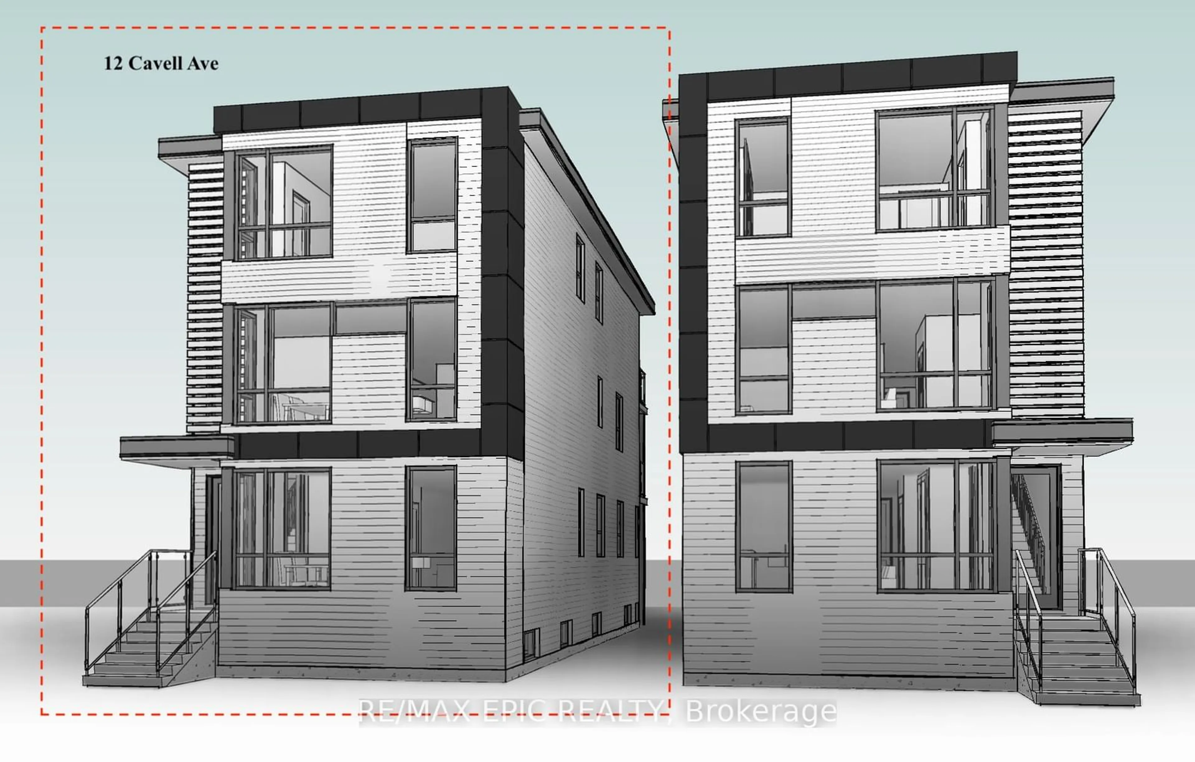 Frontside or backside of a home, the front or back of building for 12 Cavell Ave, Toronto Ontario M8V 1P2