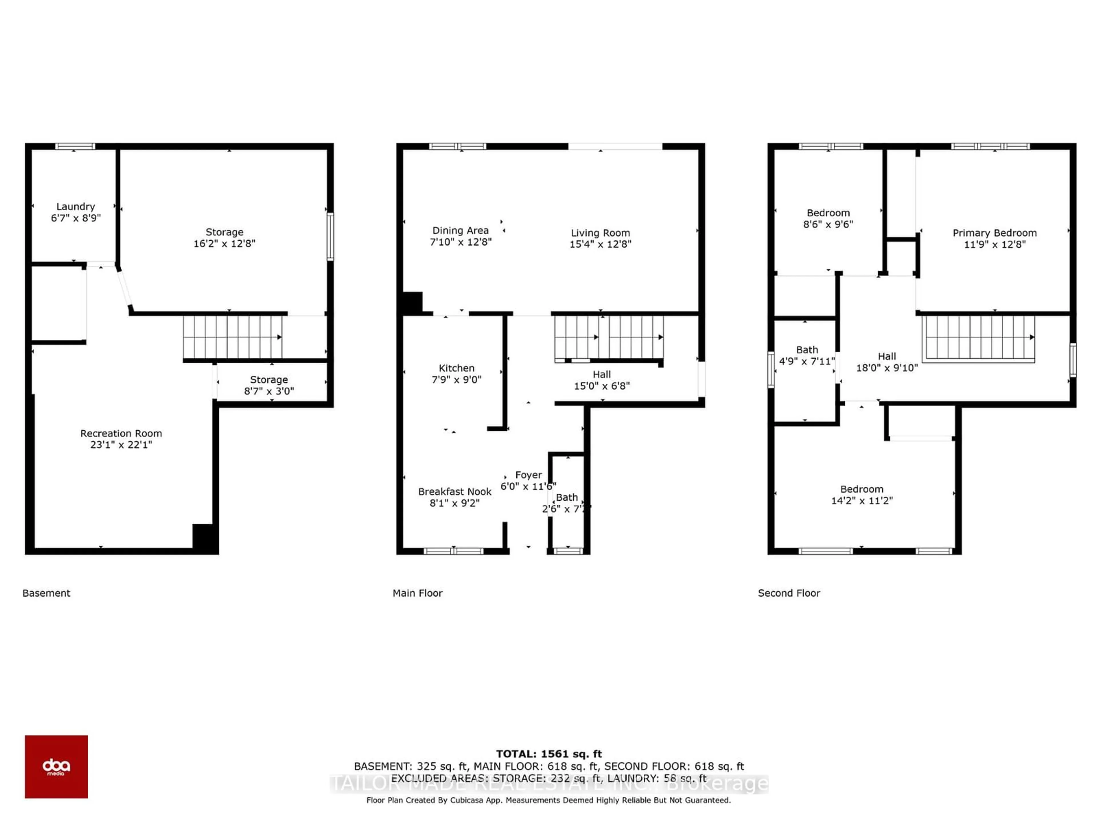 Floor plan for 10 Shelbourne Crt, Brampton Ontario L6Z 1C2