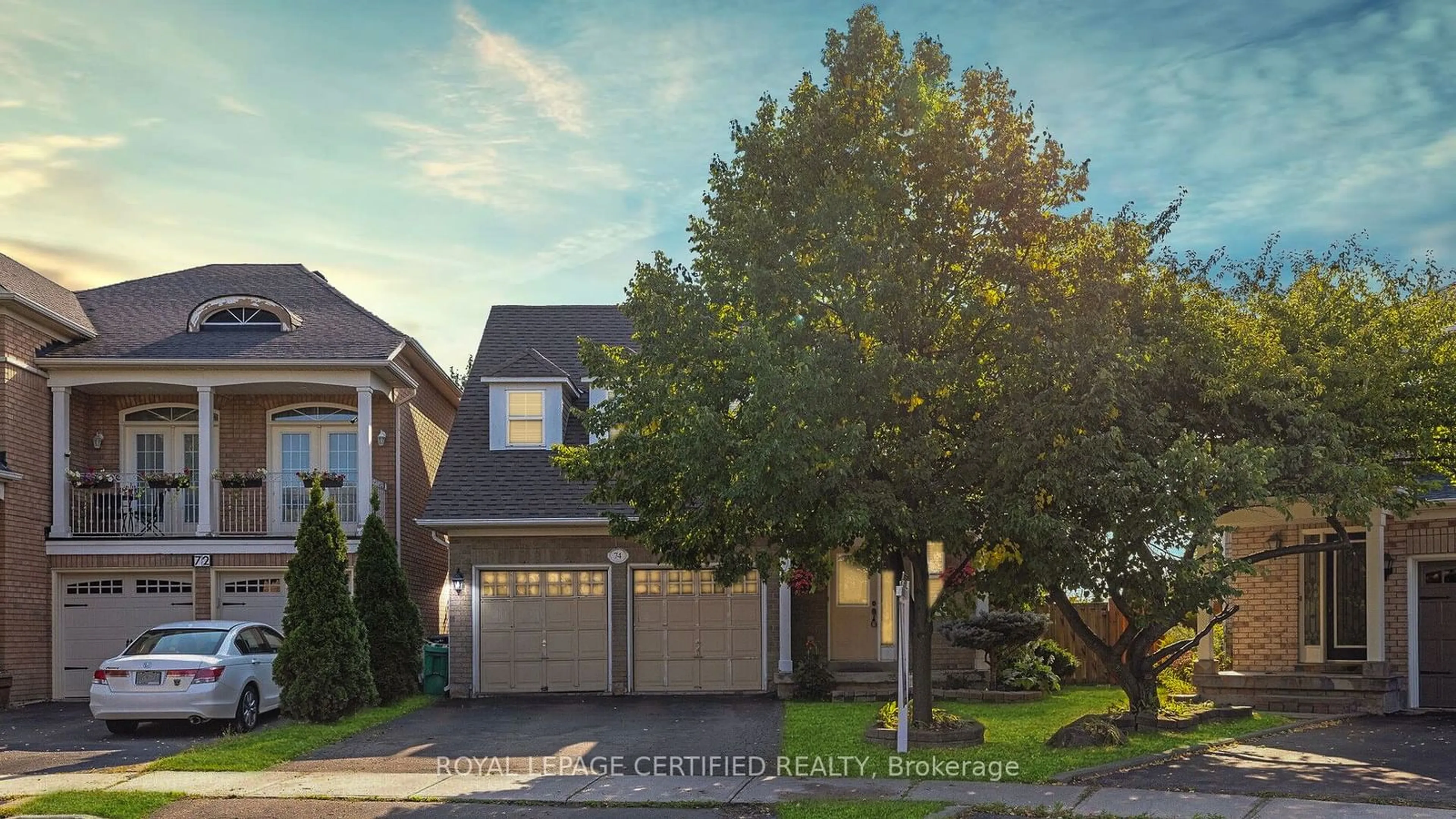 A pic from exterior of the house or condo, the street view for 74 Earl Grey Cres, Brampton Ontario L7A 2L2