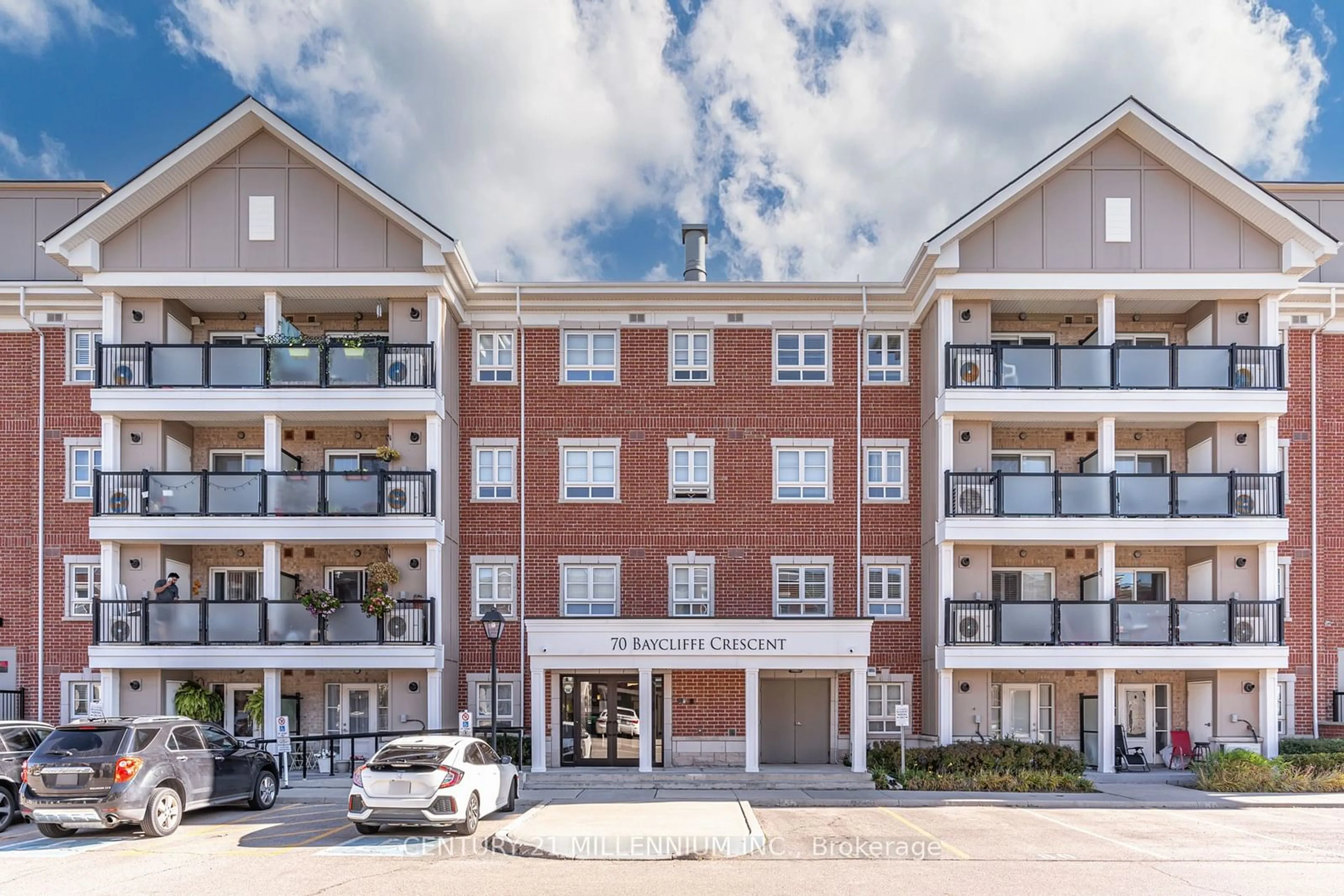 A pic from exterior of the house or condo, the front or back of building for 70 Baycliffe Cres #401B, Brampton Ontario L7A 0Z5