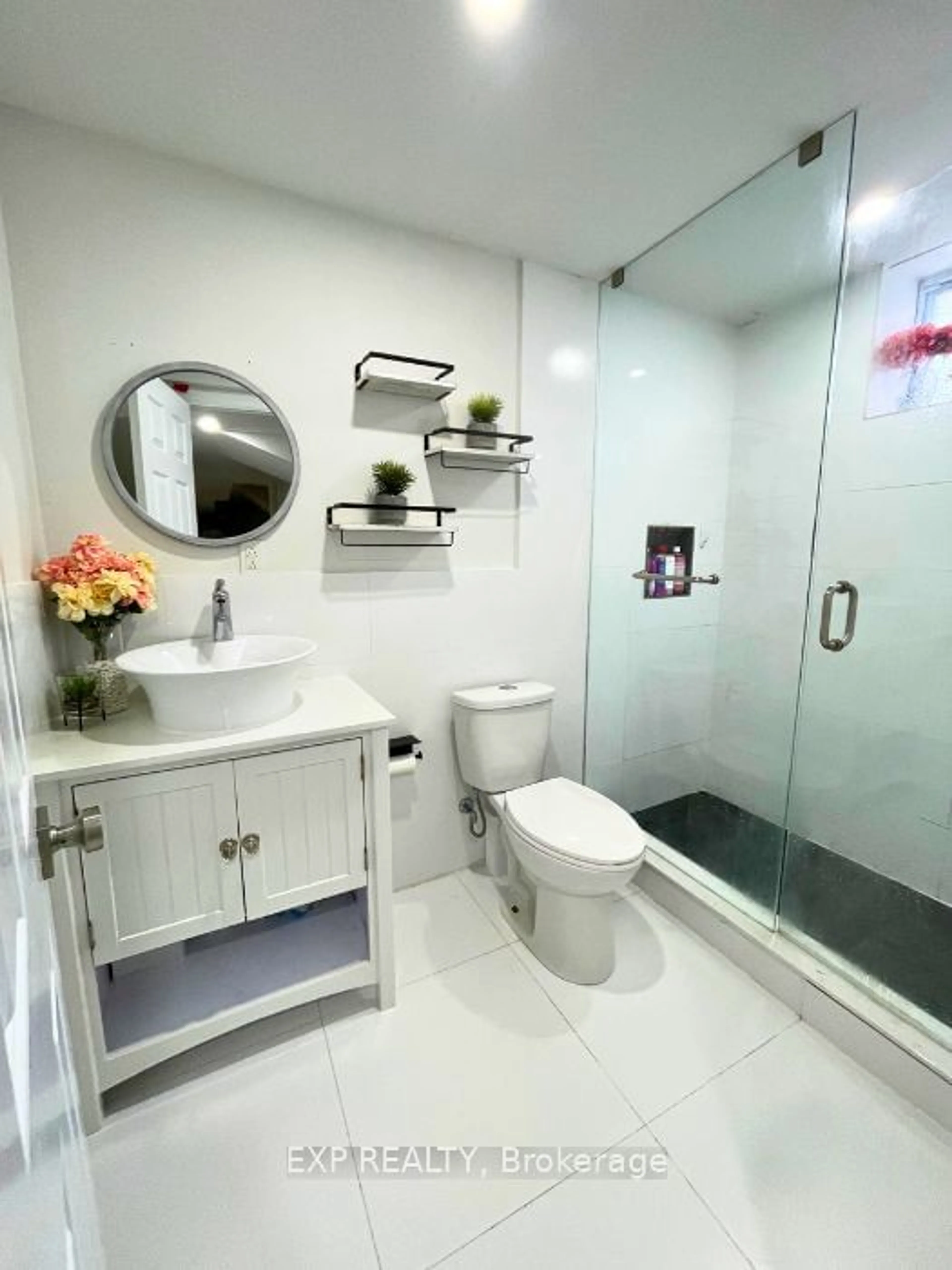 Contemporary bathroom, ceramic floors for 51 Foxwell St, Toronto Ontario M6N 1Y9