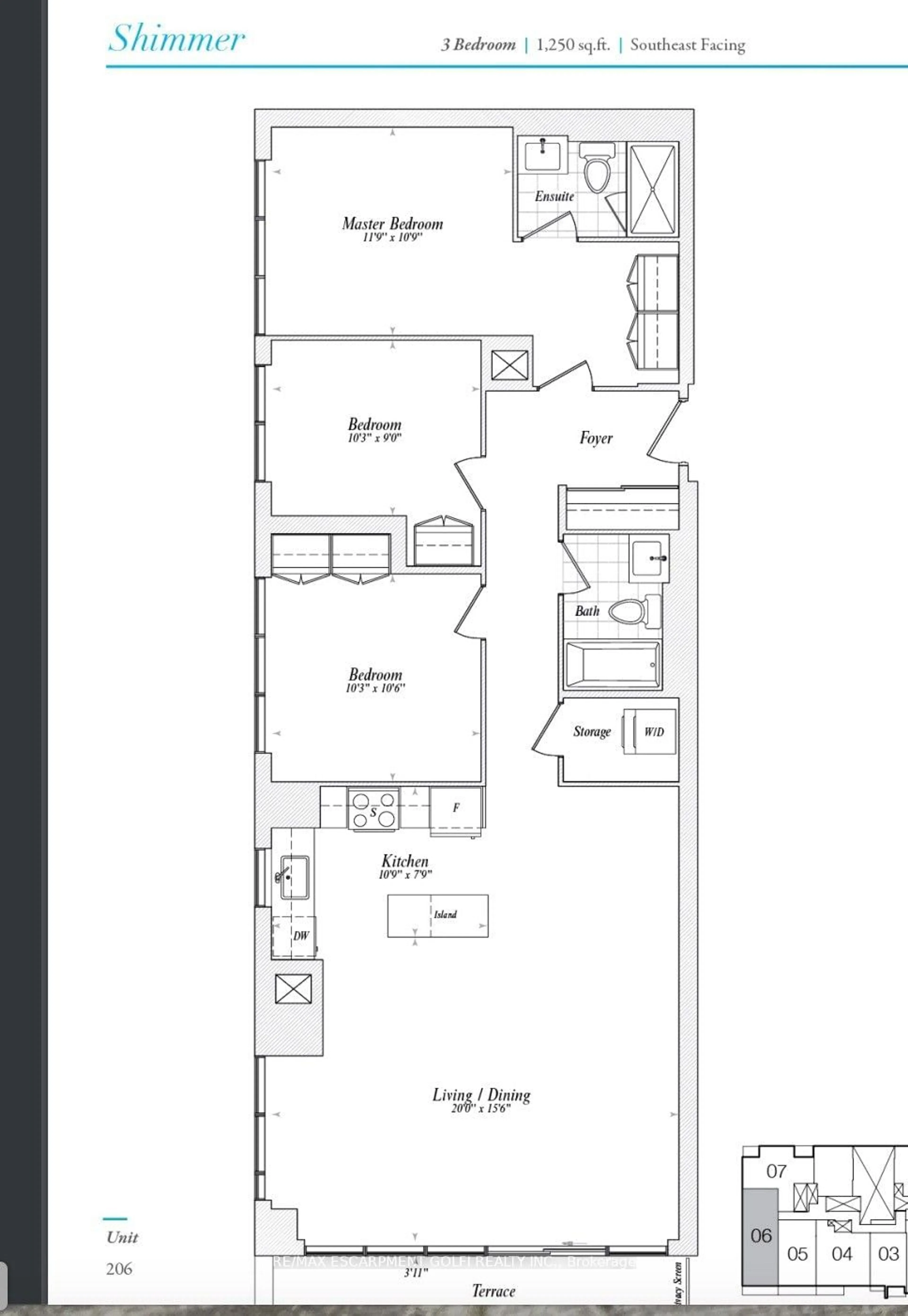 Floor plan for 500 Brock Ave #206, Burlington Ontario L7S 0A5