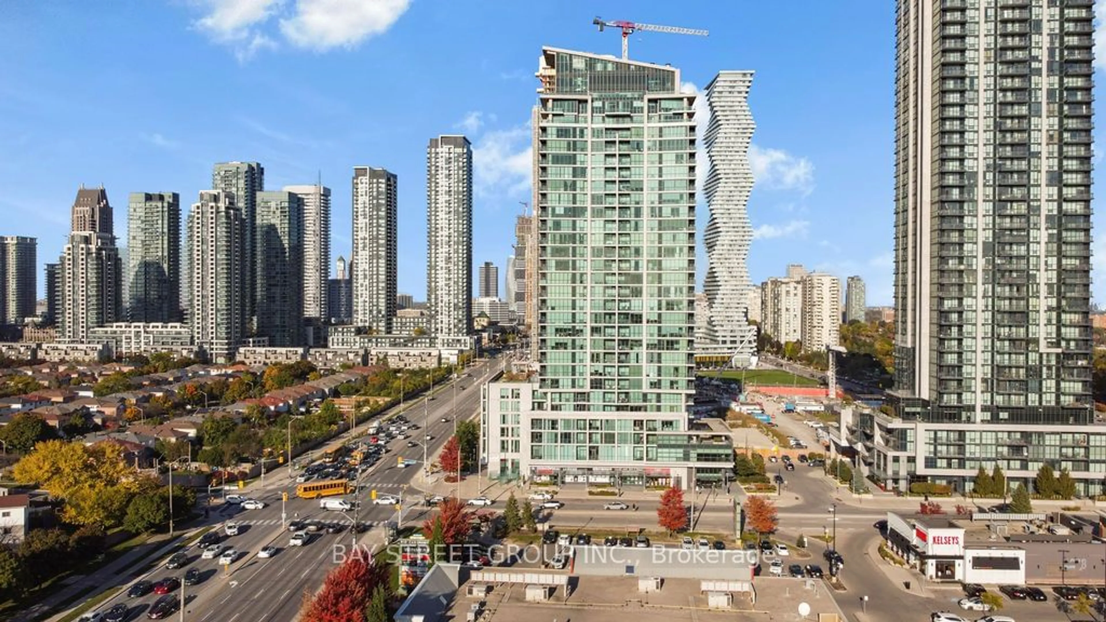 A pic from exterior of the house or condo, the view of city buildings for 3985 Grand Park Dr #2601, Mississauga Ontario L5B 0H8