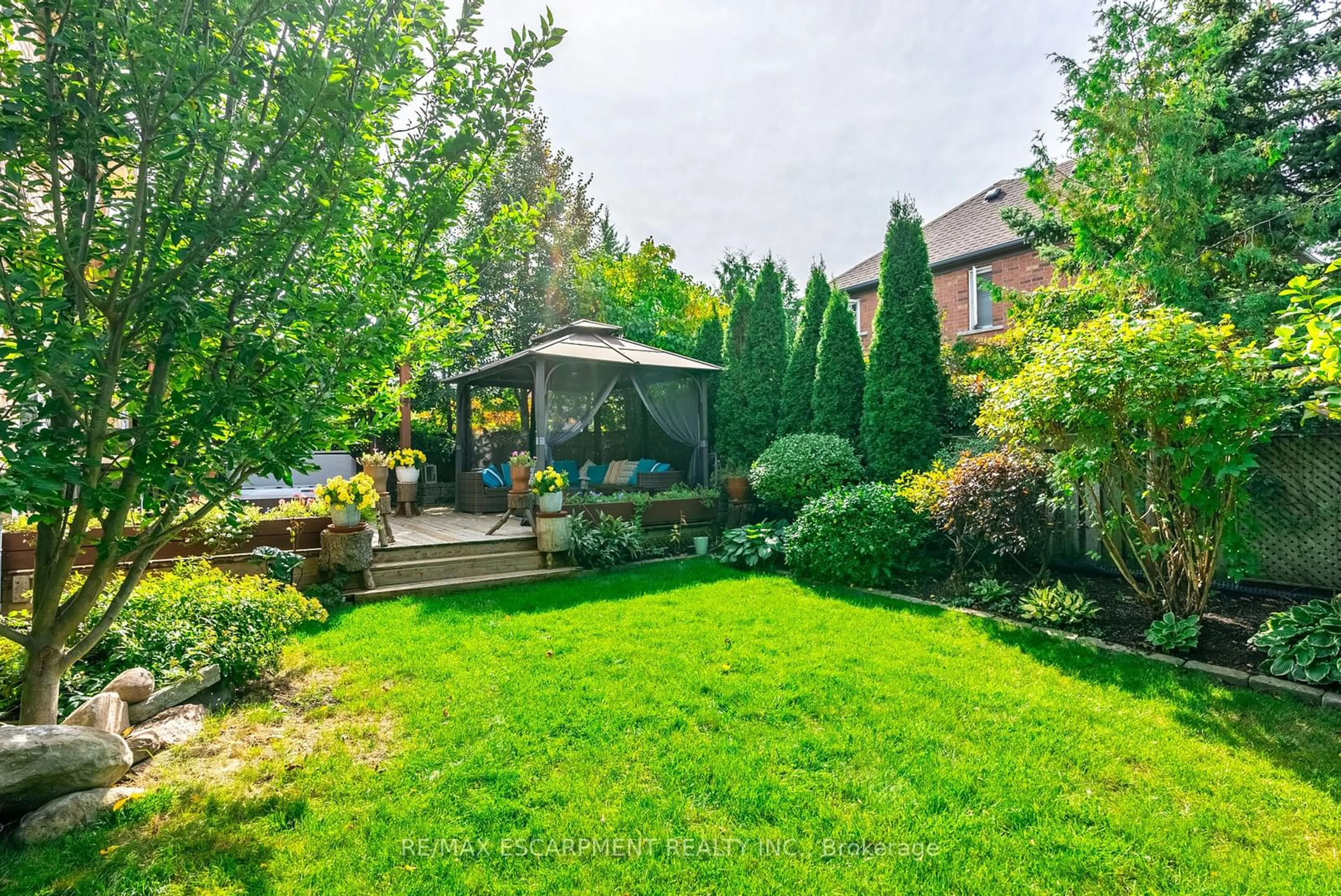 Patio, the fenced backyard for 2352 Falling Green Dr, Oakville Ontario L6M 5A7