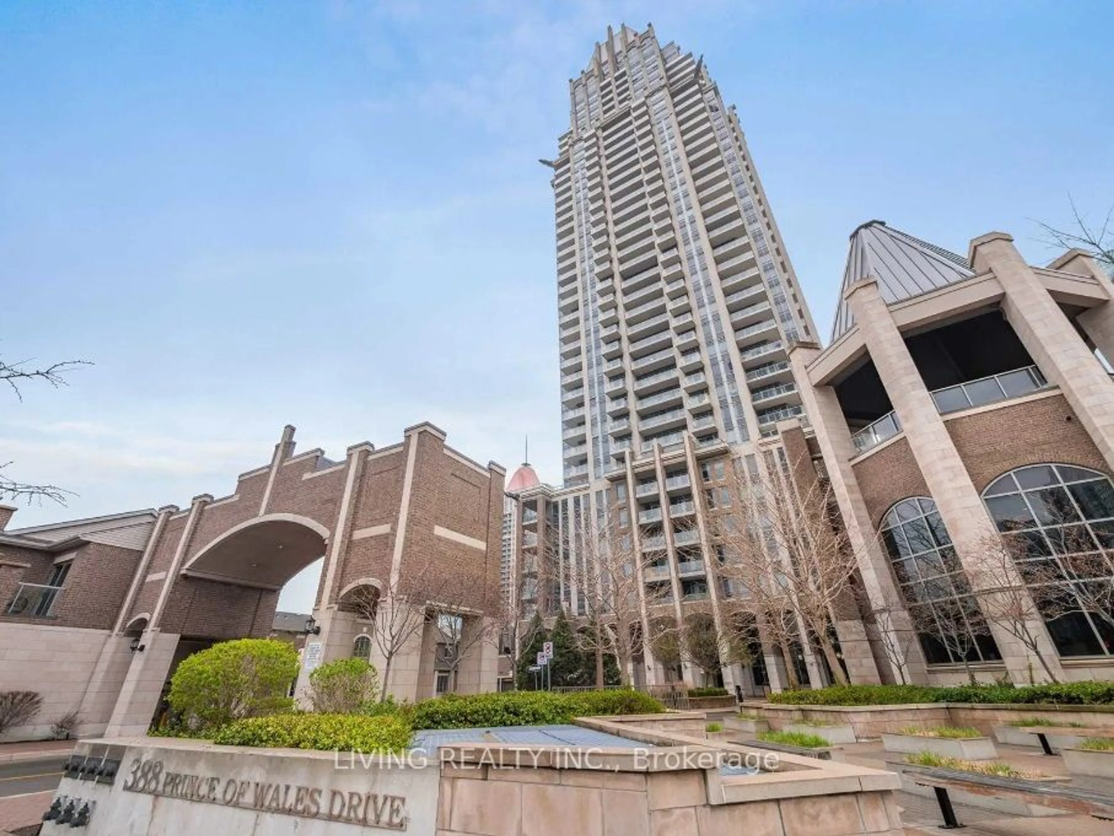 A pic from exterior of the house or condo, the view of city buildings for 388 Prince of Wales Dr #505, Mississauga Ontario L5B 0A1