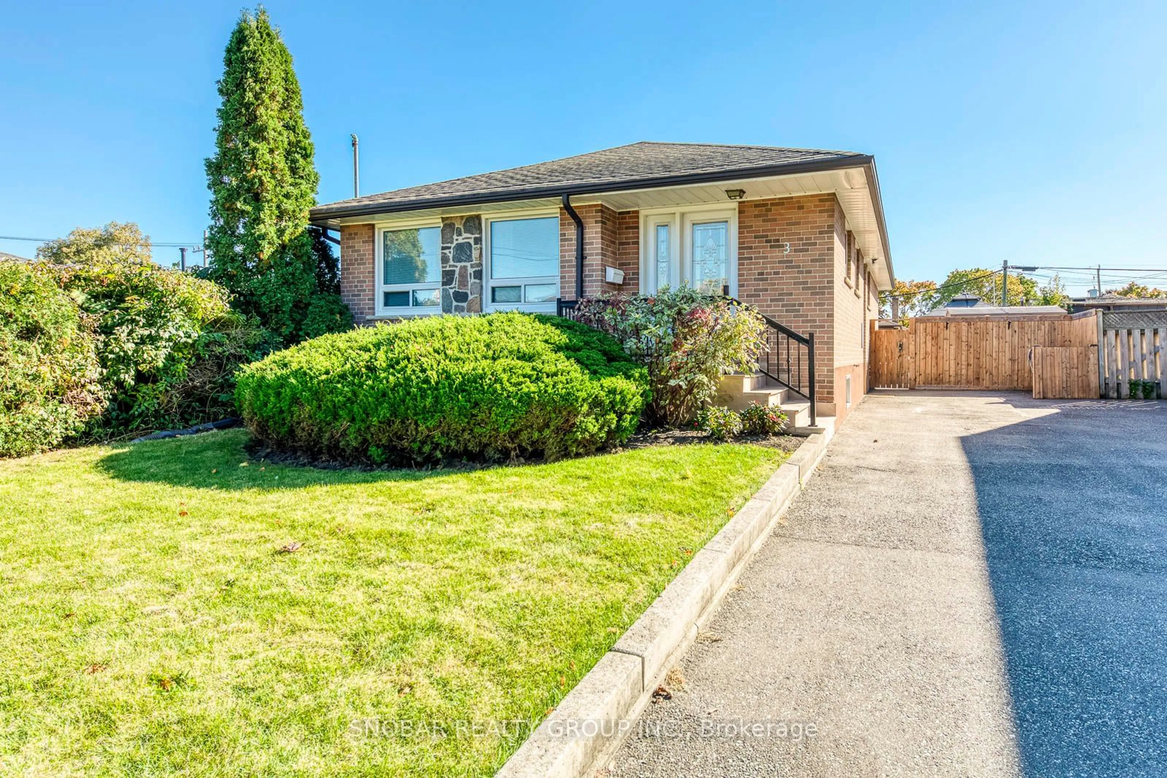 Frontside or backside of a home, the fenced backyard for 3 Mercury Rd, Toronto Ontario M9W 3H4