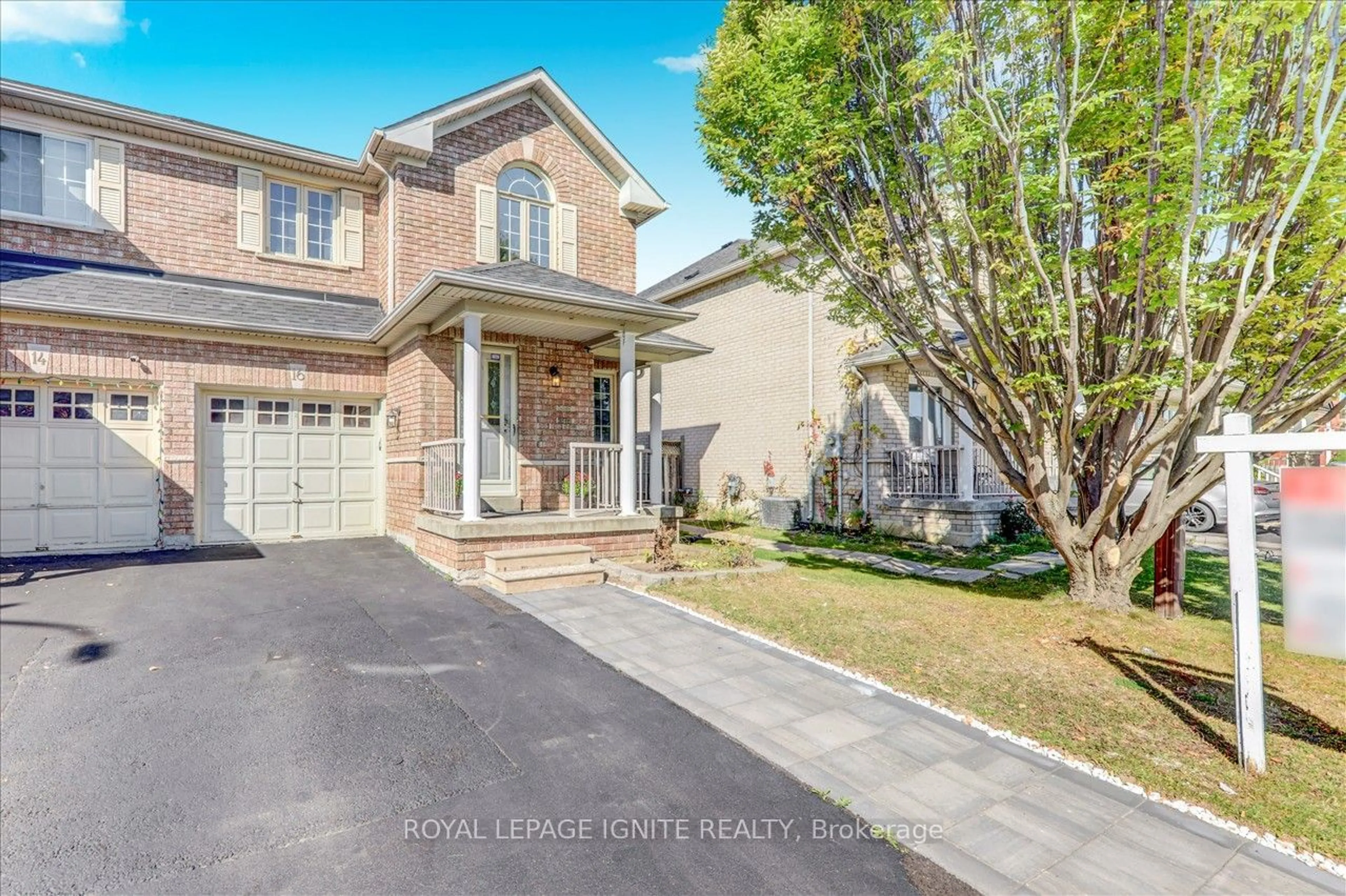 A pic from exterior of the house or condo, the street view for 16 Canoe Glide Lane, Brampton Ontario L6R 2A8