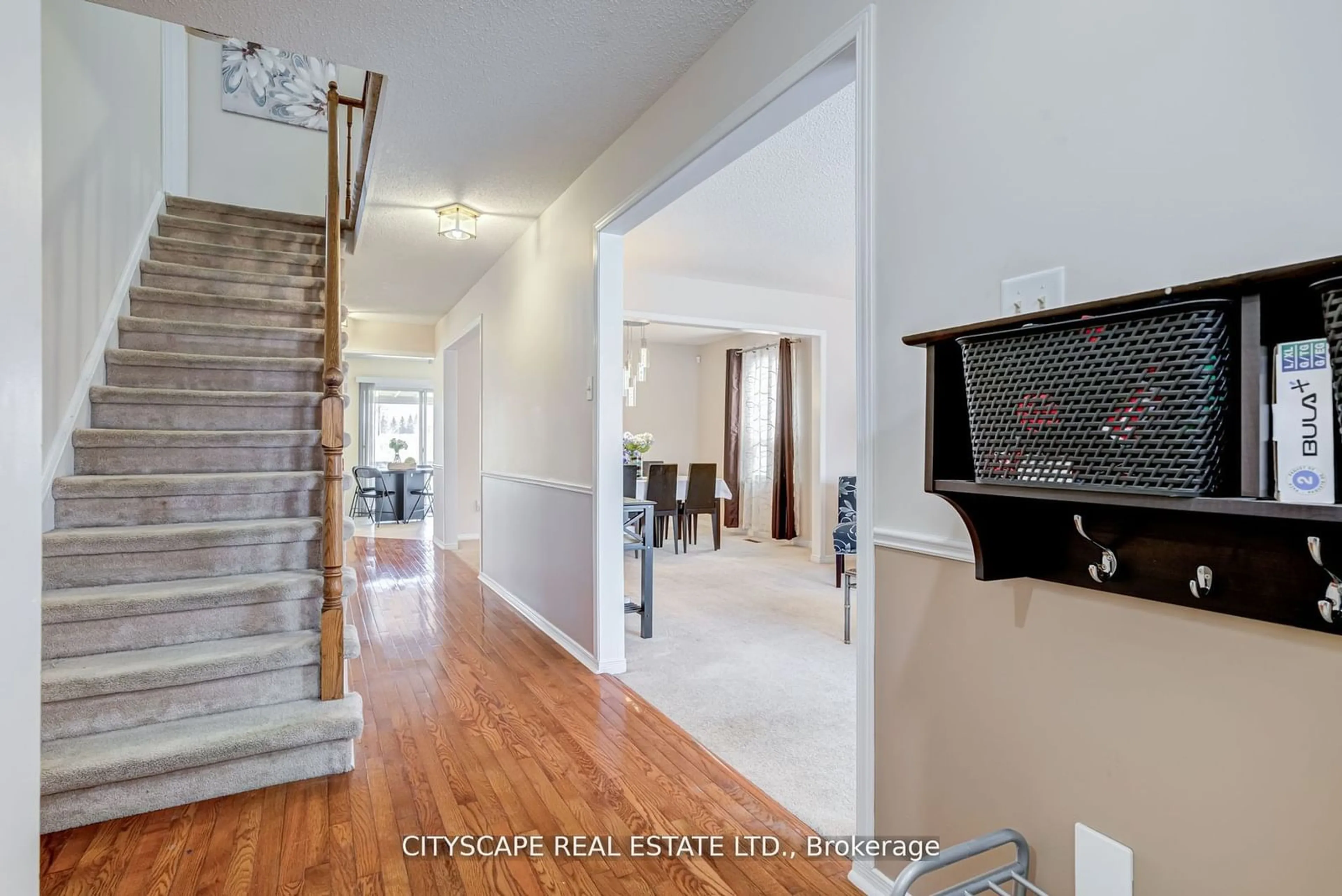 Indoor foyer, wood floors for 46 Nuttall St, Brampton Ontario L6S 4V6