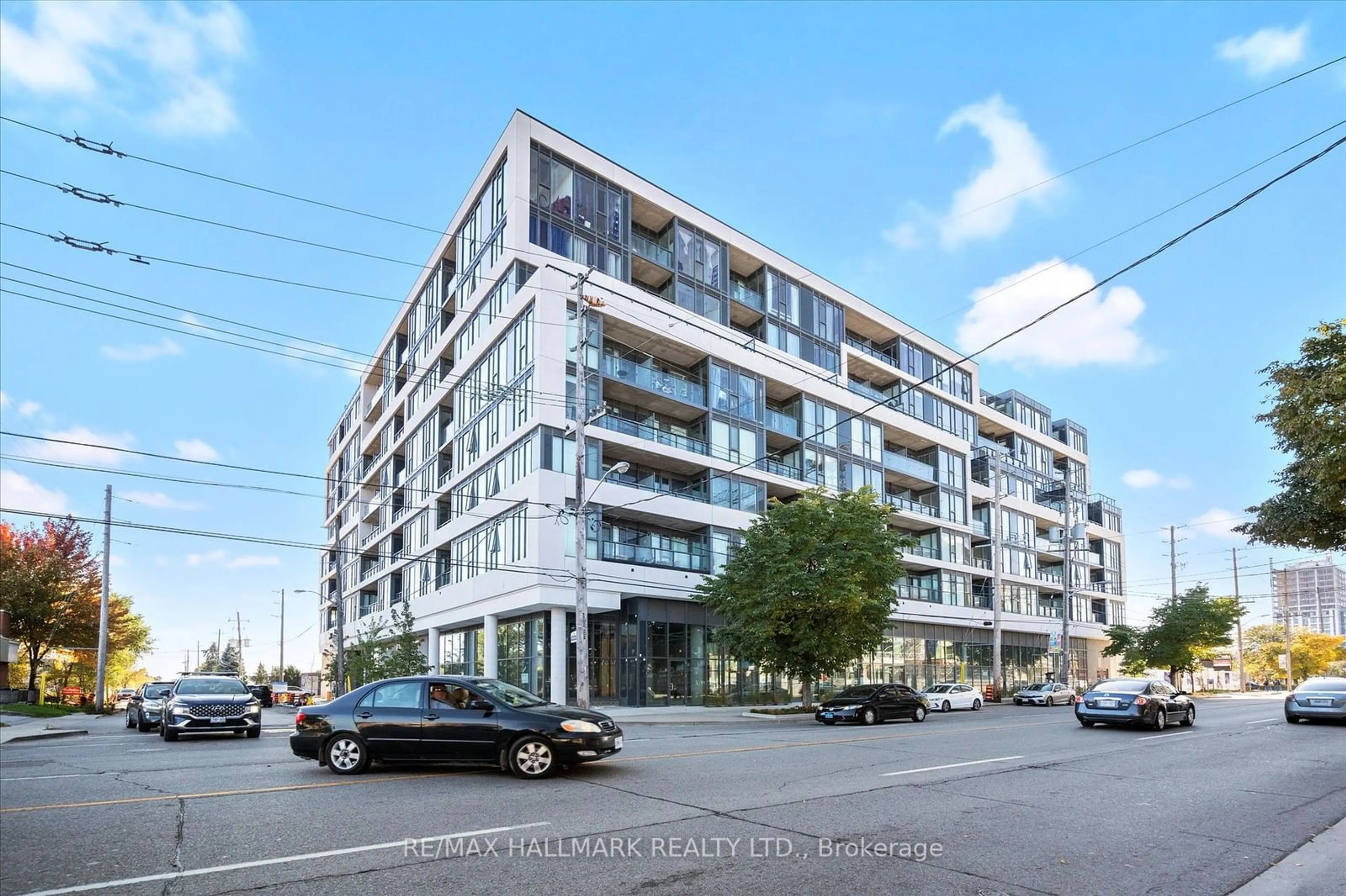 A pic from exterior of the house or condo, the street view for 859 The Queensway #309, Toronto Ontario M8Z 1N8