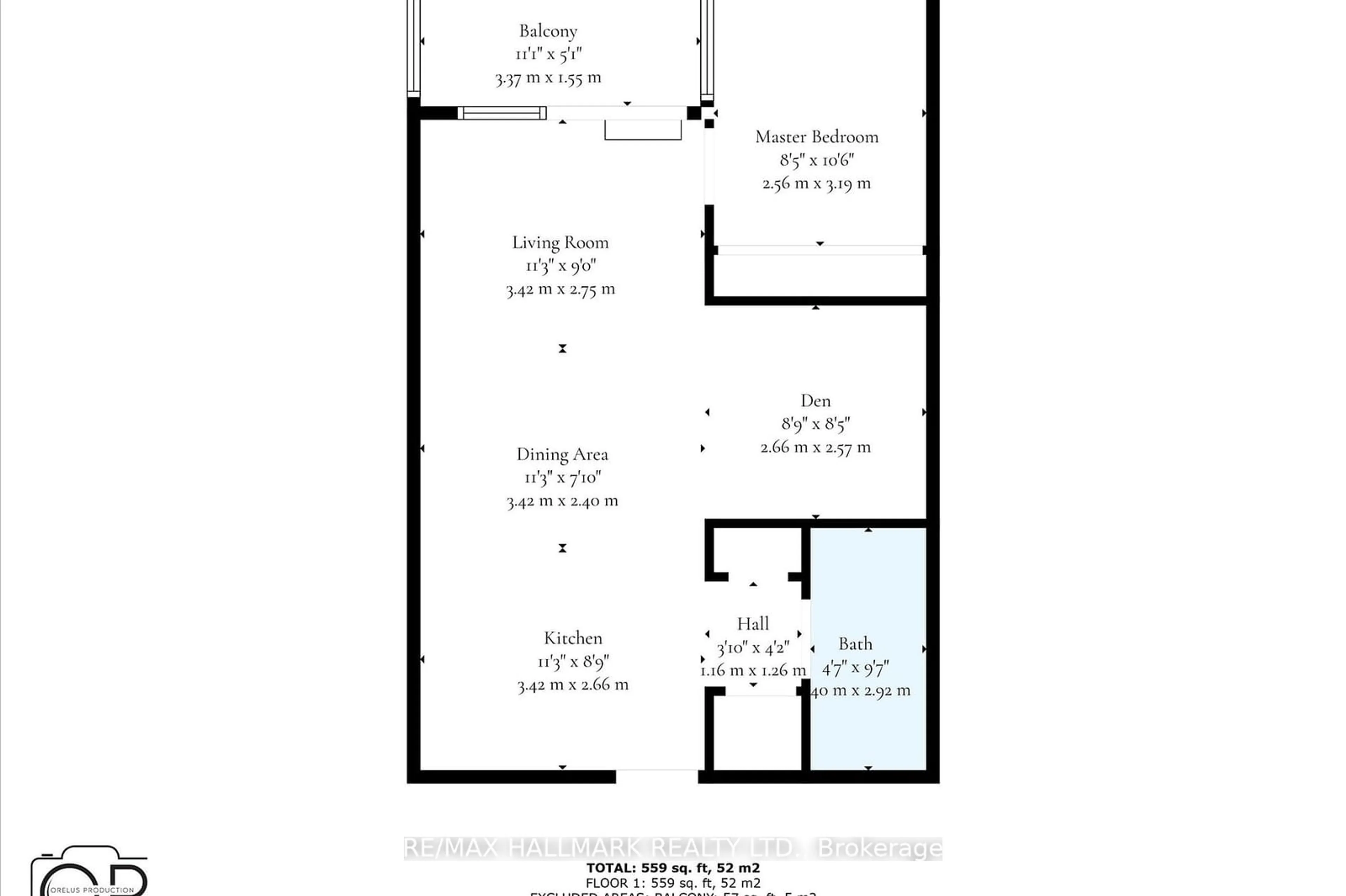 Floor plan for 859 The Queensway #309, Toronto Ontario M8Z 1N8