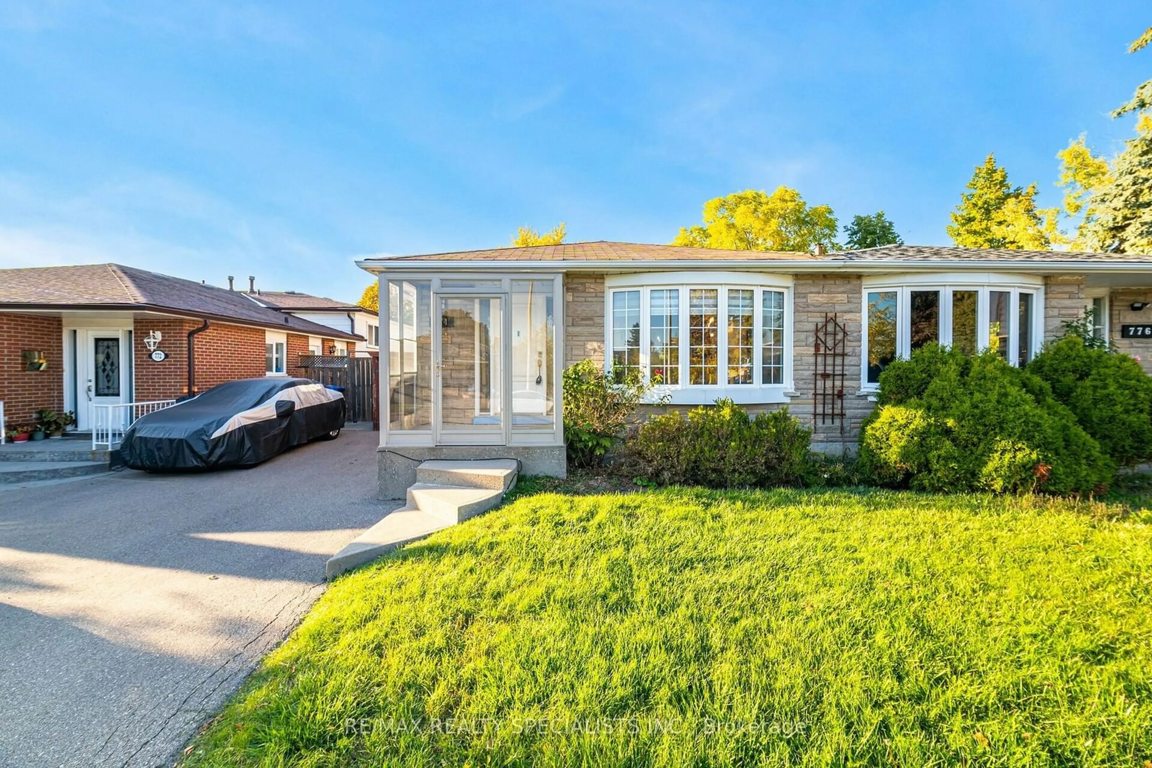 A pic from exterior of the house or condo, the fenced backyard for 774 Consort Cres, Mississauga Ontario L5C 1J9