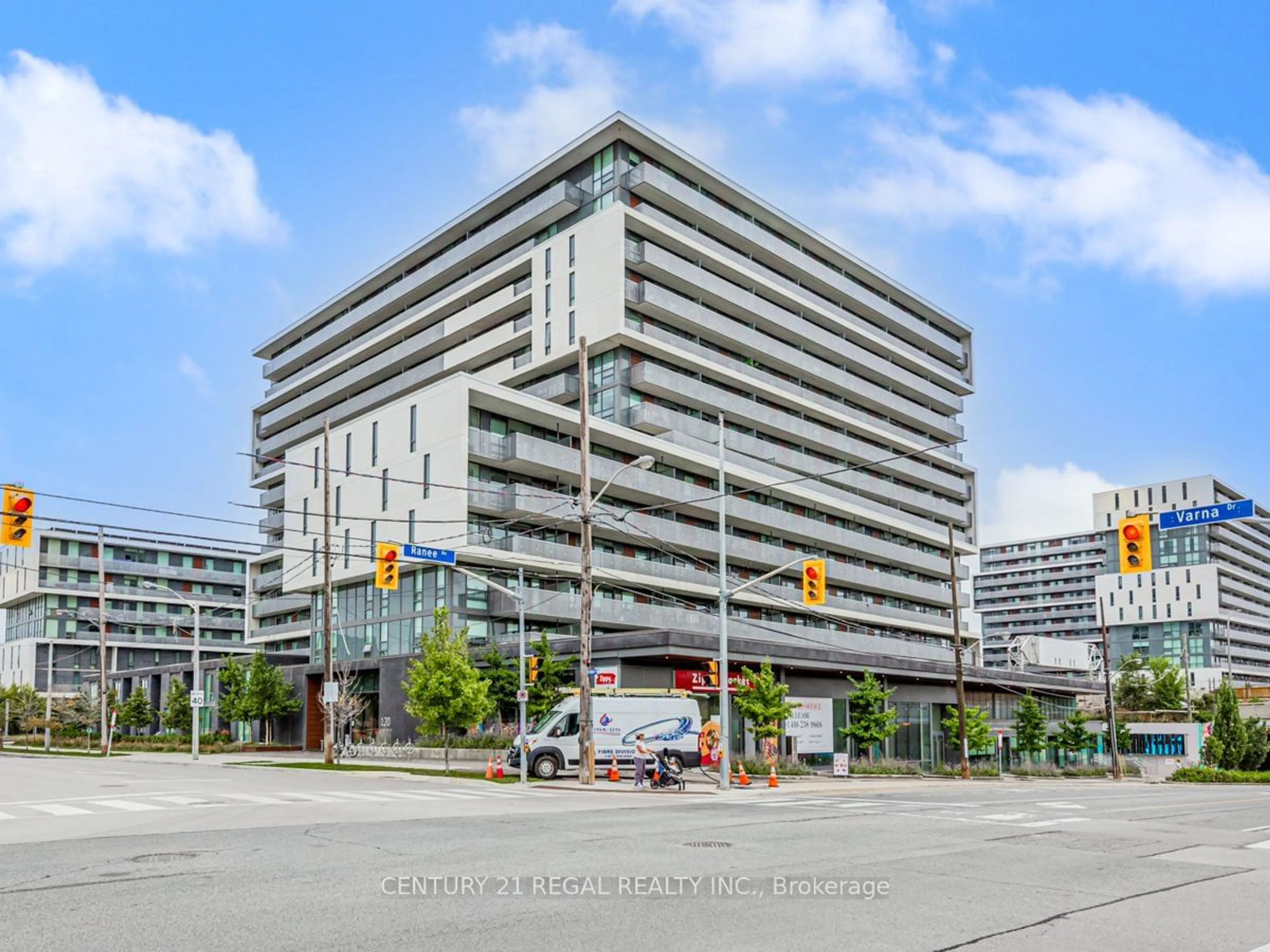 A pic from exterior of the house or condo, the front or back of building for 120 Varna Dr #1311, Toronto Ontario M6A 0B3