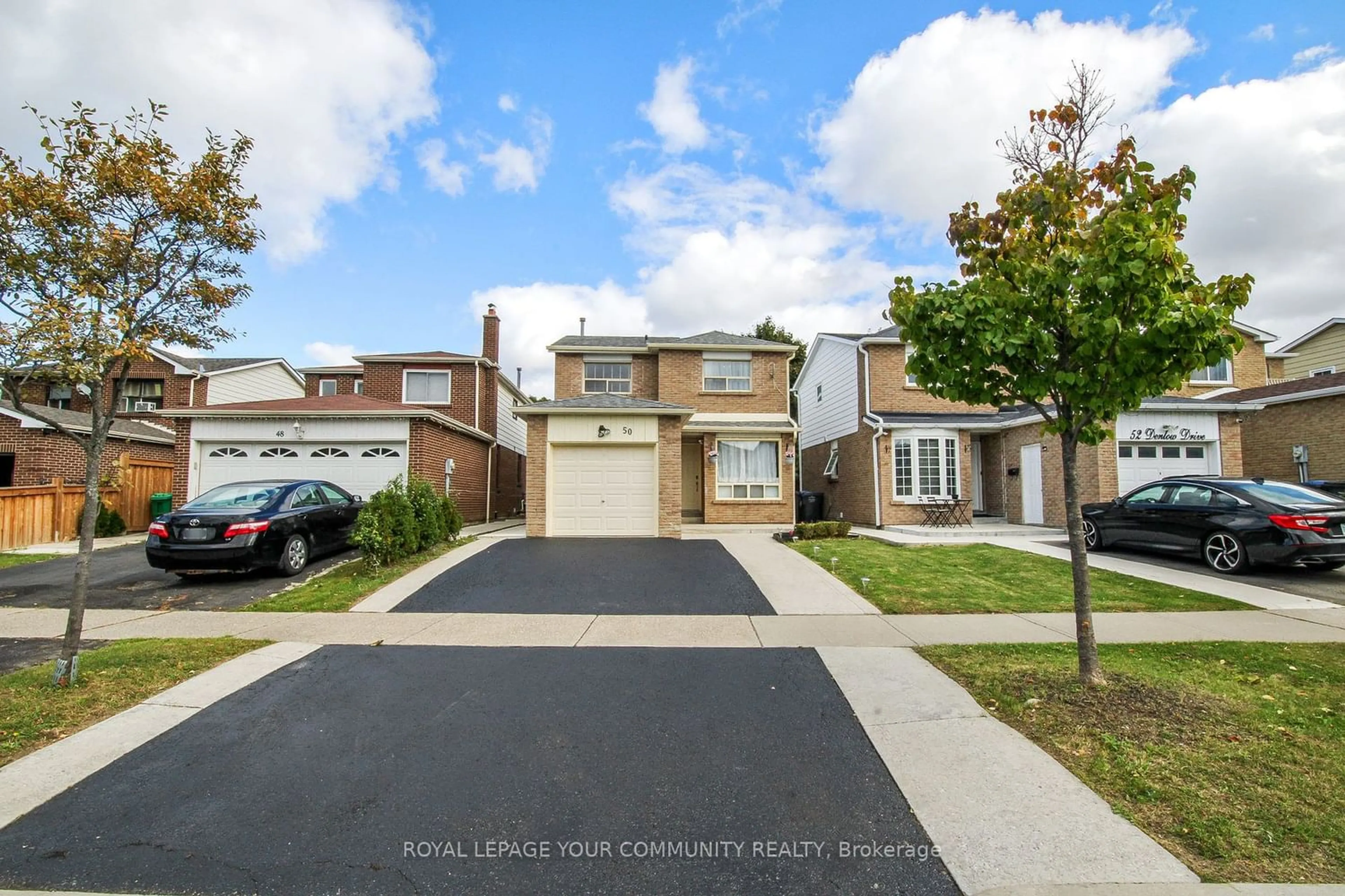 Frontside or backside of a home, the street view for 50 Denlow Dr, Brampton Ontario L6Y 2L5