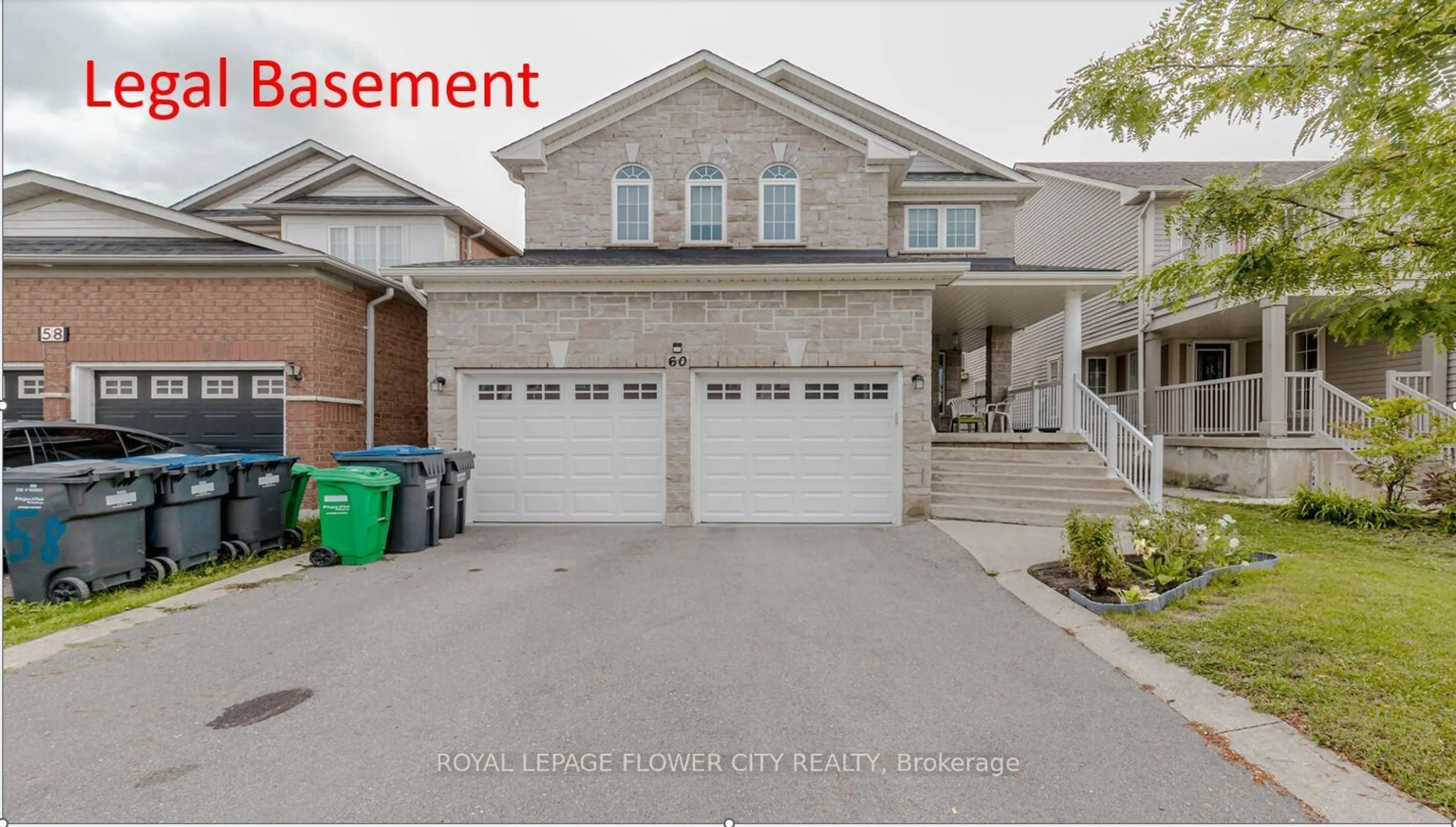 Frontside or backside of a home, the street view for 60 Legend Lane, Brampton Ontario L6X 5B6